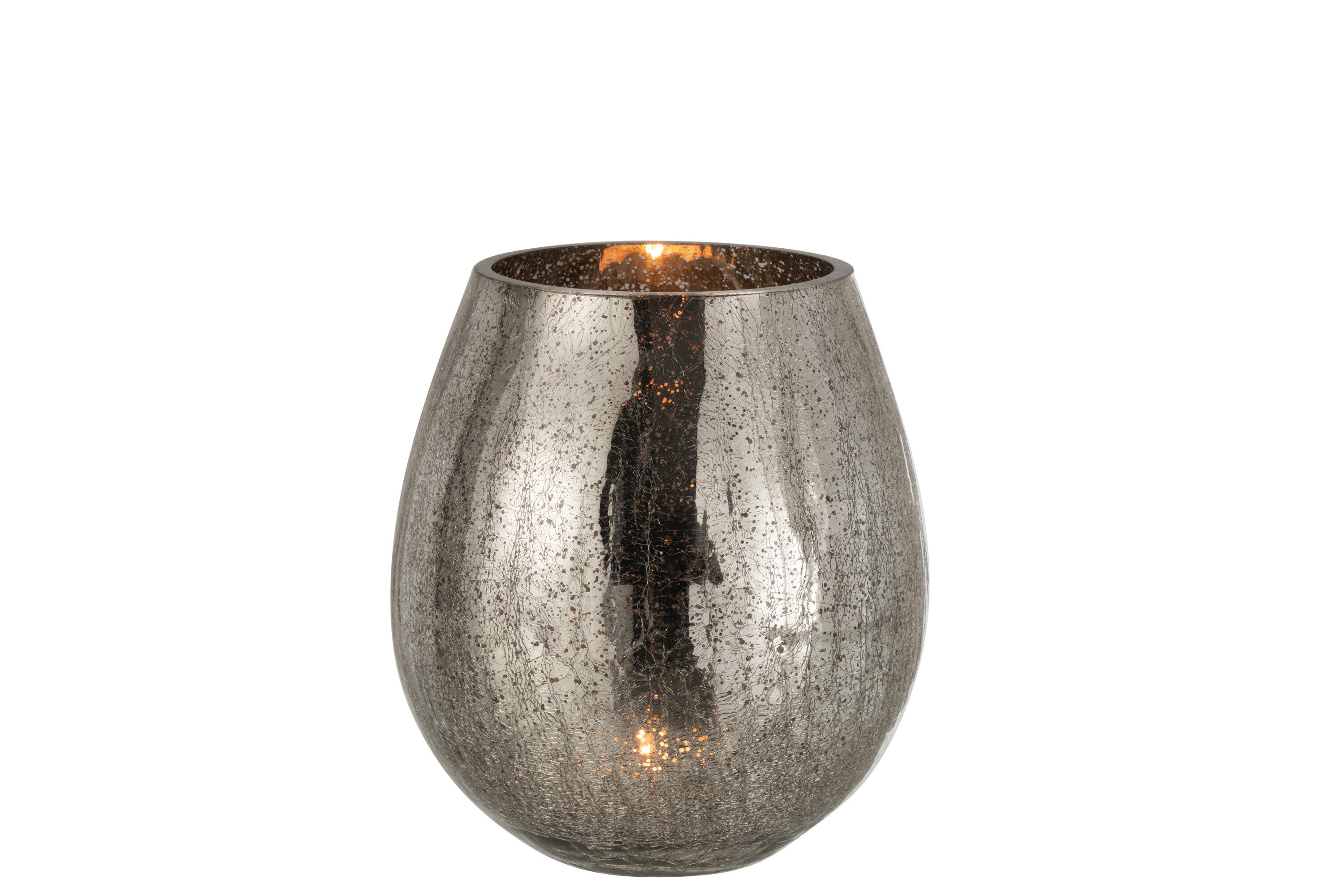 Orkaanlicht Eivormige Craquelure Glazen Grijs Medium