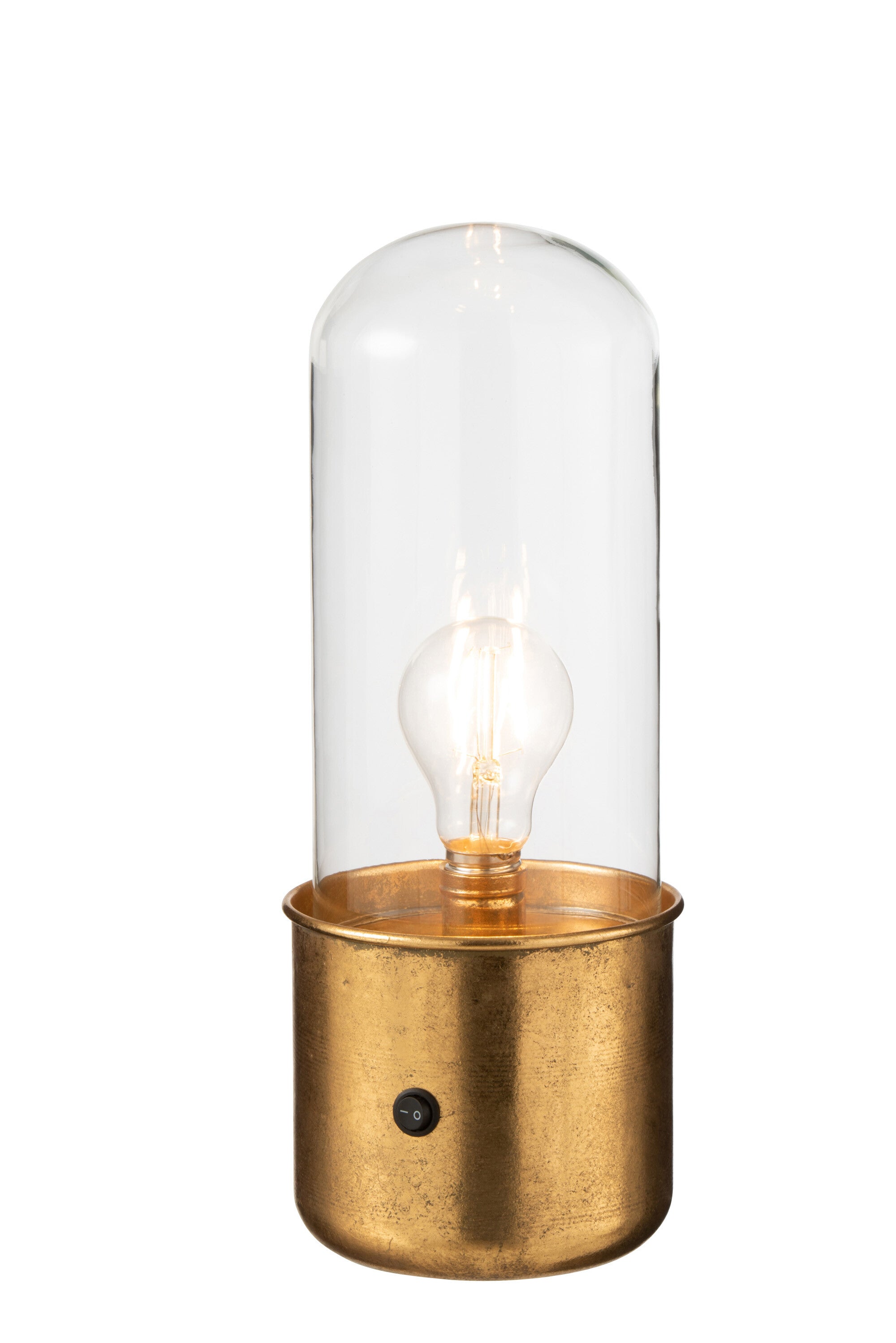 J-Line Tafellamp Antiek Led Glas/Zink Goud Small