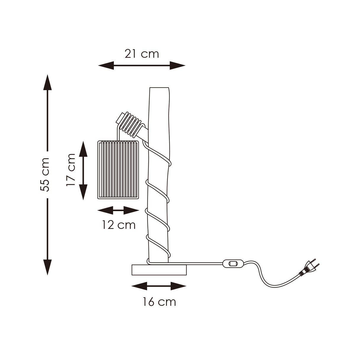 Landelijke tafellamp Maritime - bedlampje - Zwart Touw