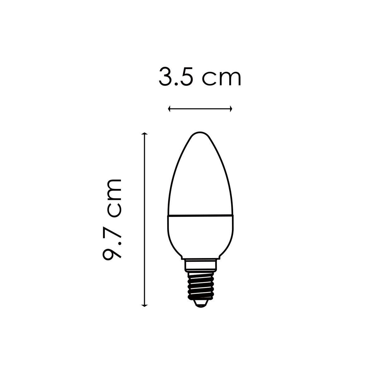 LED Kaarslamp B35 E14 3W 250Lm Warm Wit Licht