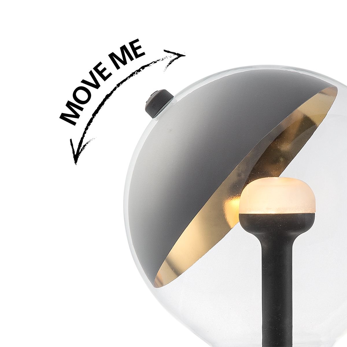 dimbare LED lamp Sphere zwart-goud G120 E27 5W 400Lm