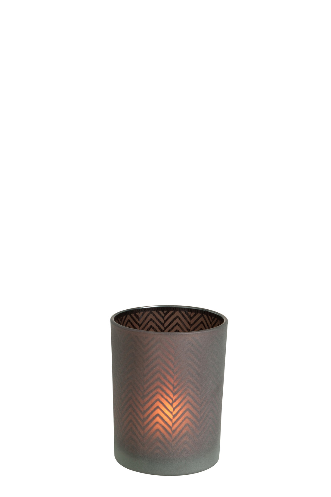 J-Line lantaarn Chevron glas Bruin Small