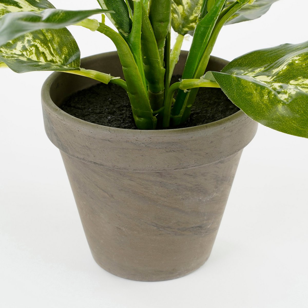 Dieffenbachia Kunstplant in Bloempot Stan - H40 x Ø30 cm - Groen