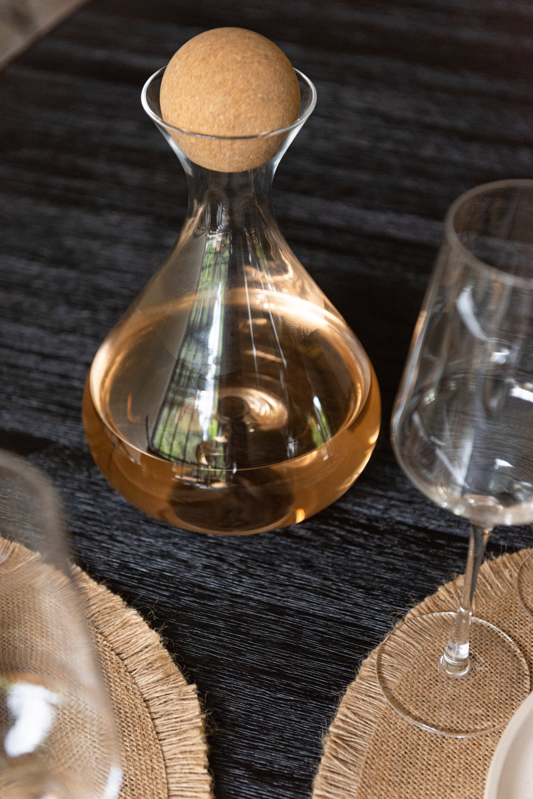 J-Line karaf + stop - glas/ kurk - transparant