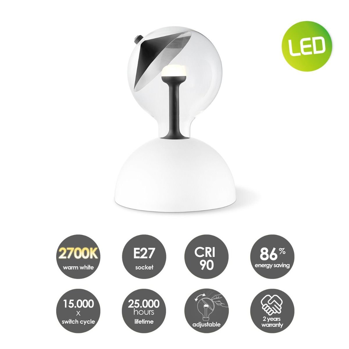 Hanglamp Move Me - Bumb Cone 5.5W 2700K wit-zwart