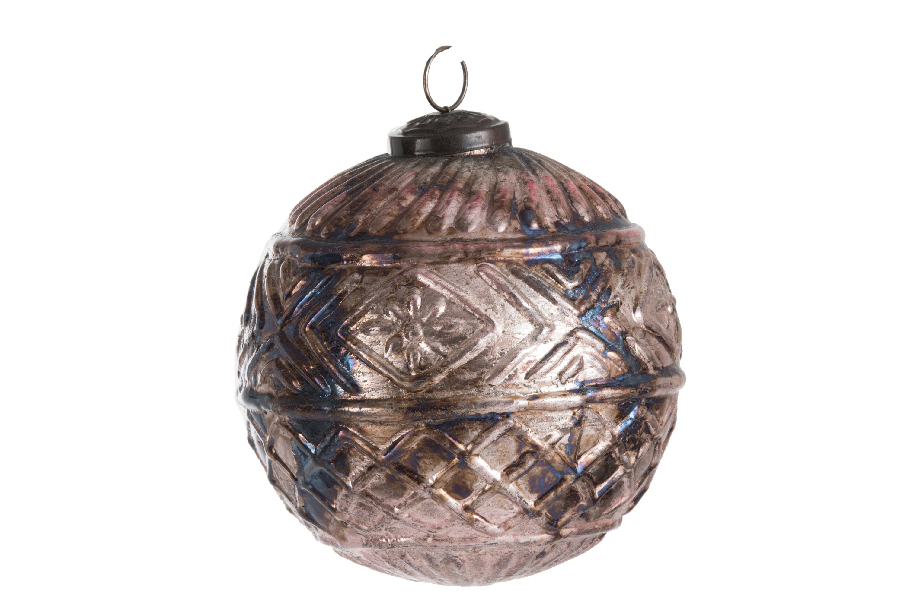 J-Line Christmas Ball Boho Glass Antique Salmon L