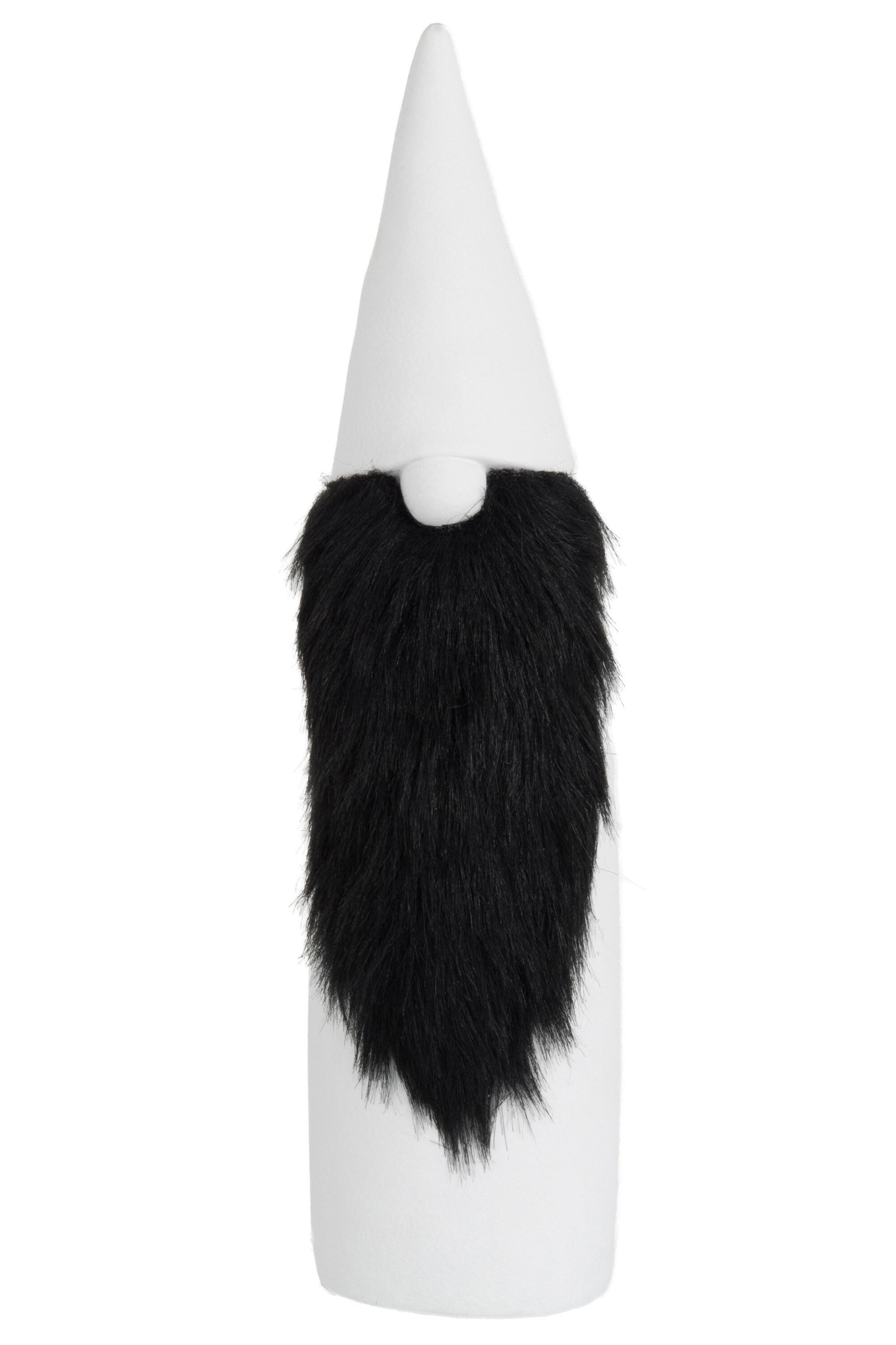 Kerstman Keramiek/Nepbont Zwart/Wit Groot