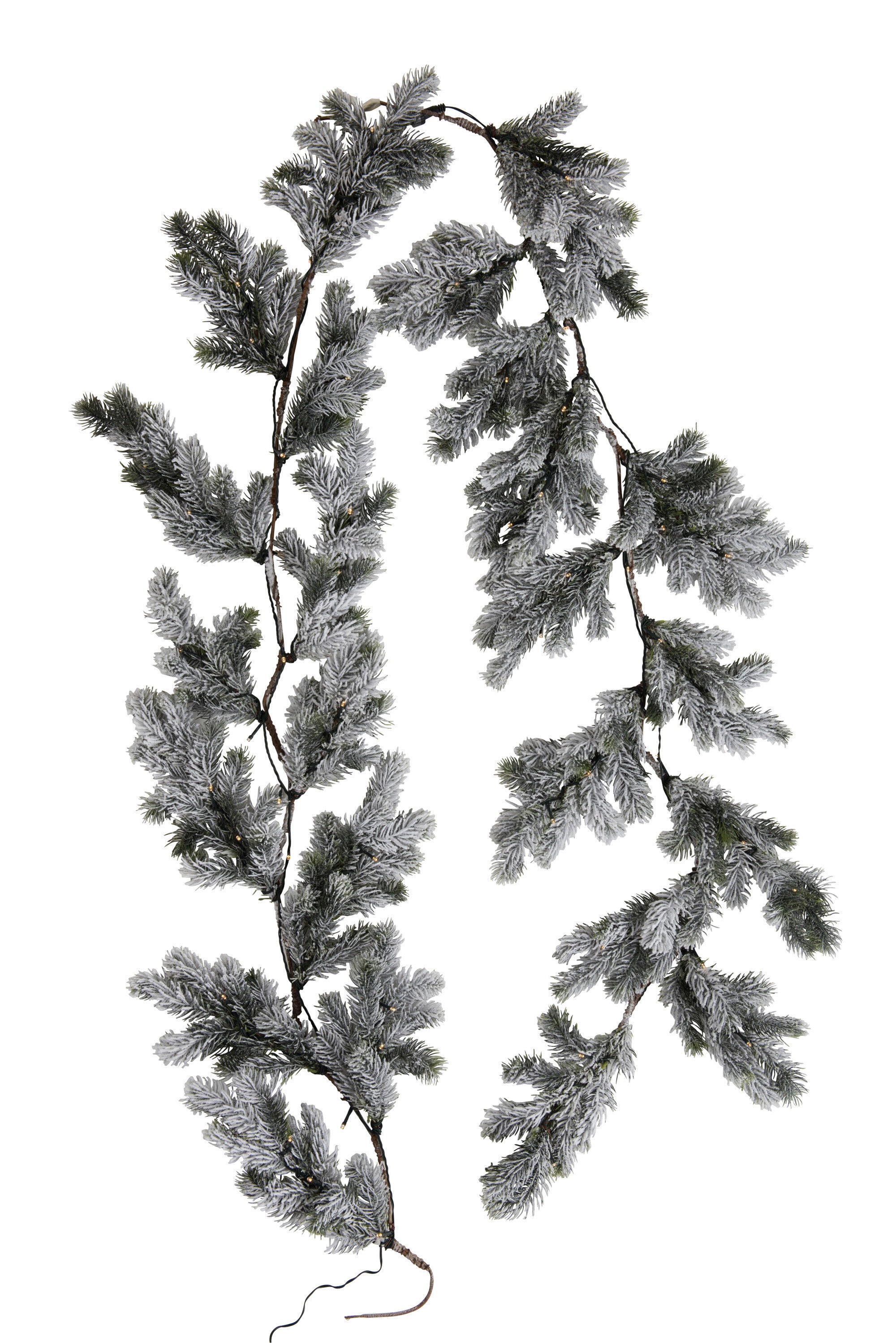 J-Line Garland Christmas Tree+Led Plastic Snowy Green