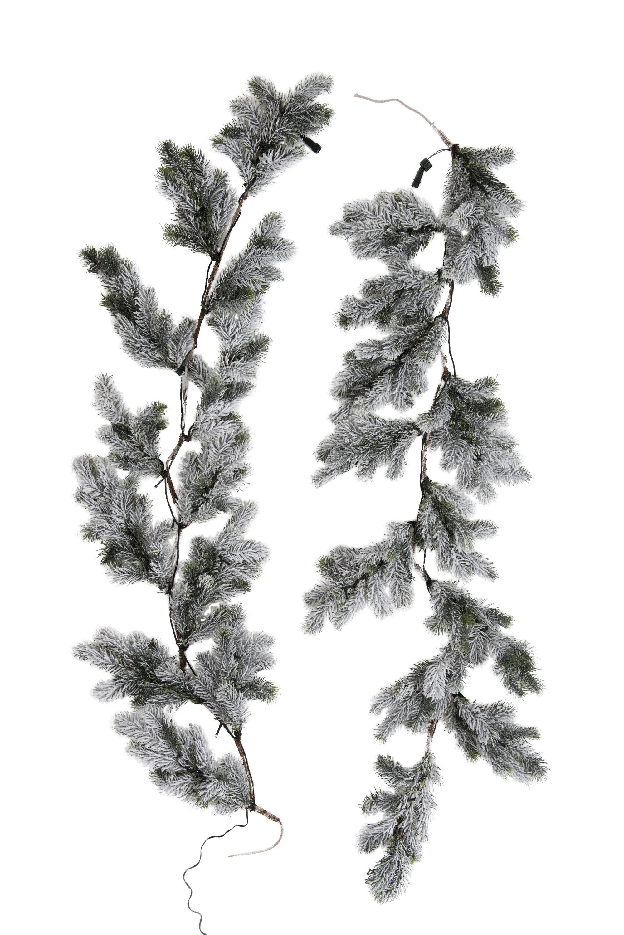 J-Line Garland Christmas Tree+Led Plastic Snowy Green