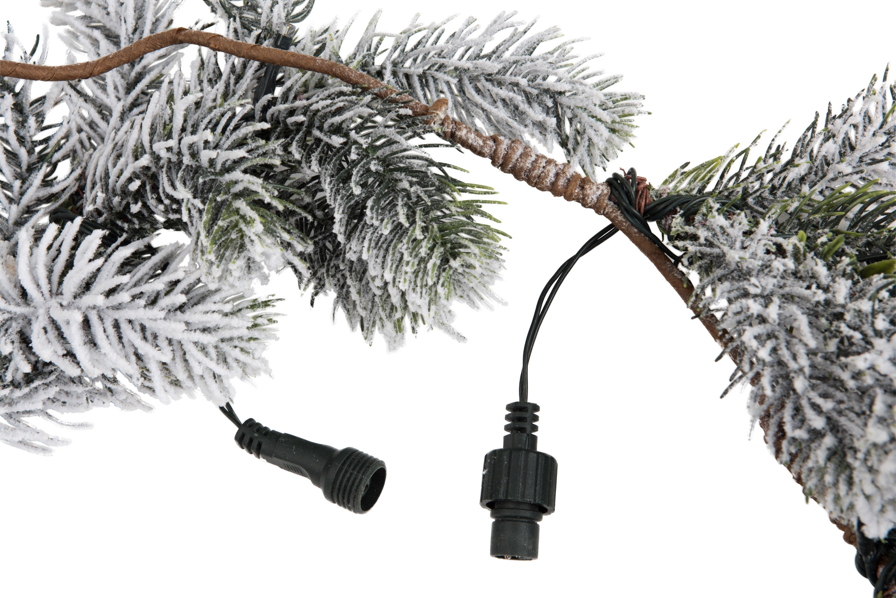 J-Line Garland Christmas Tree+Led Plastic Snowy Green