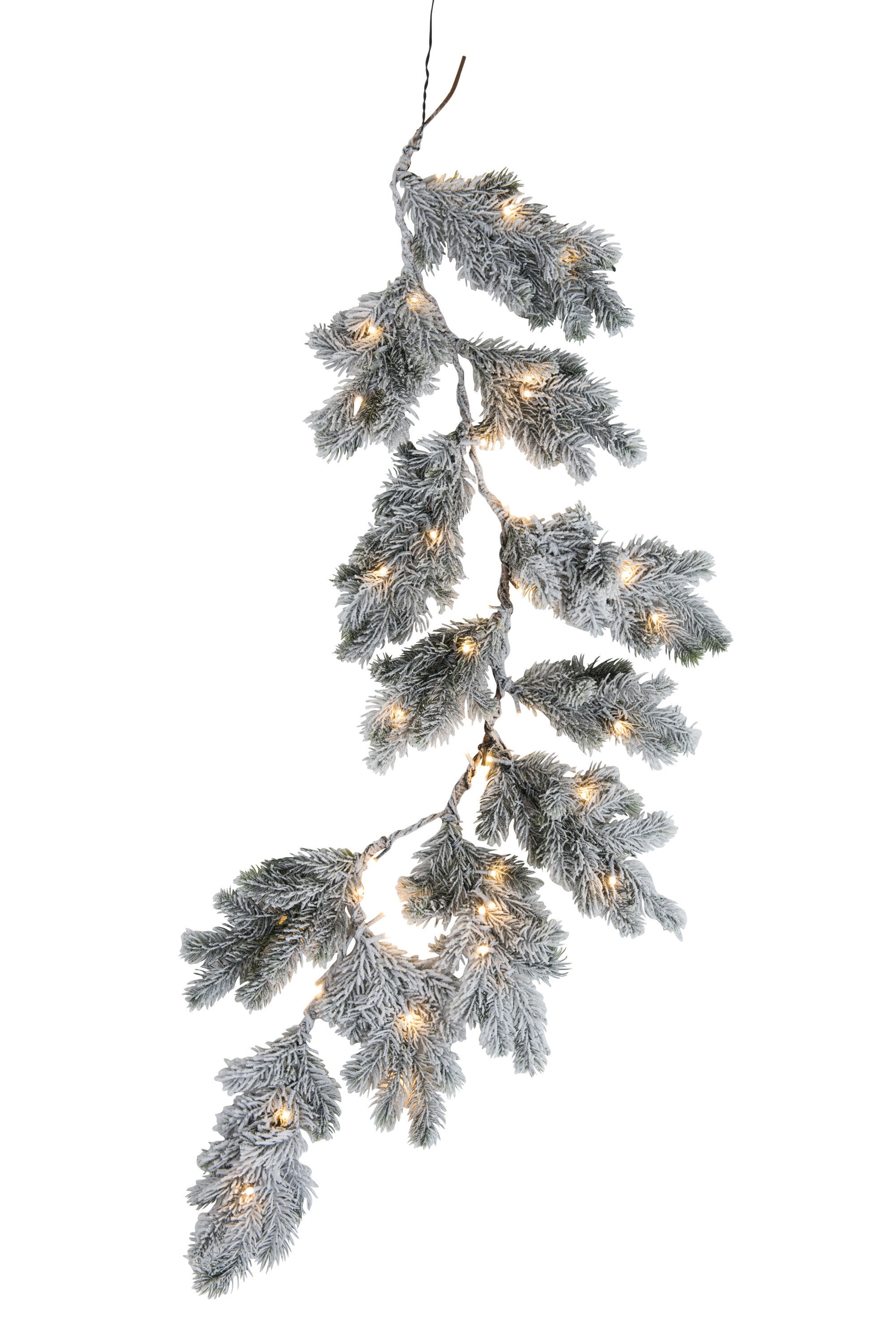 J-Line Garland Christmas Tree+Led Plastic Snowy Green