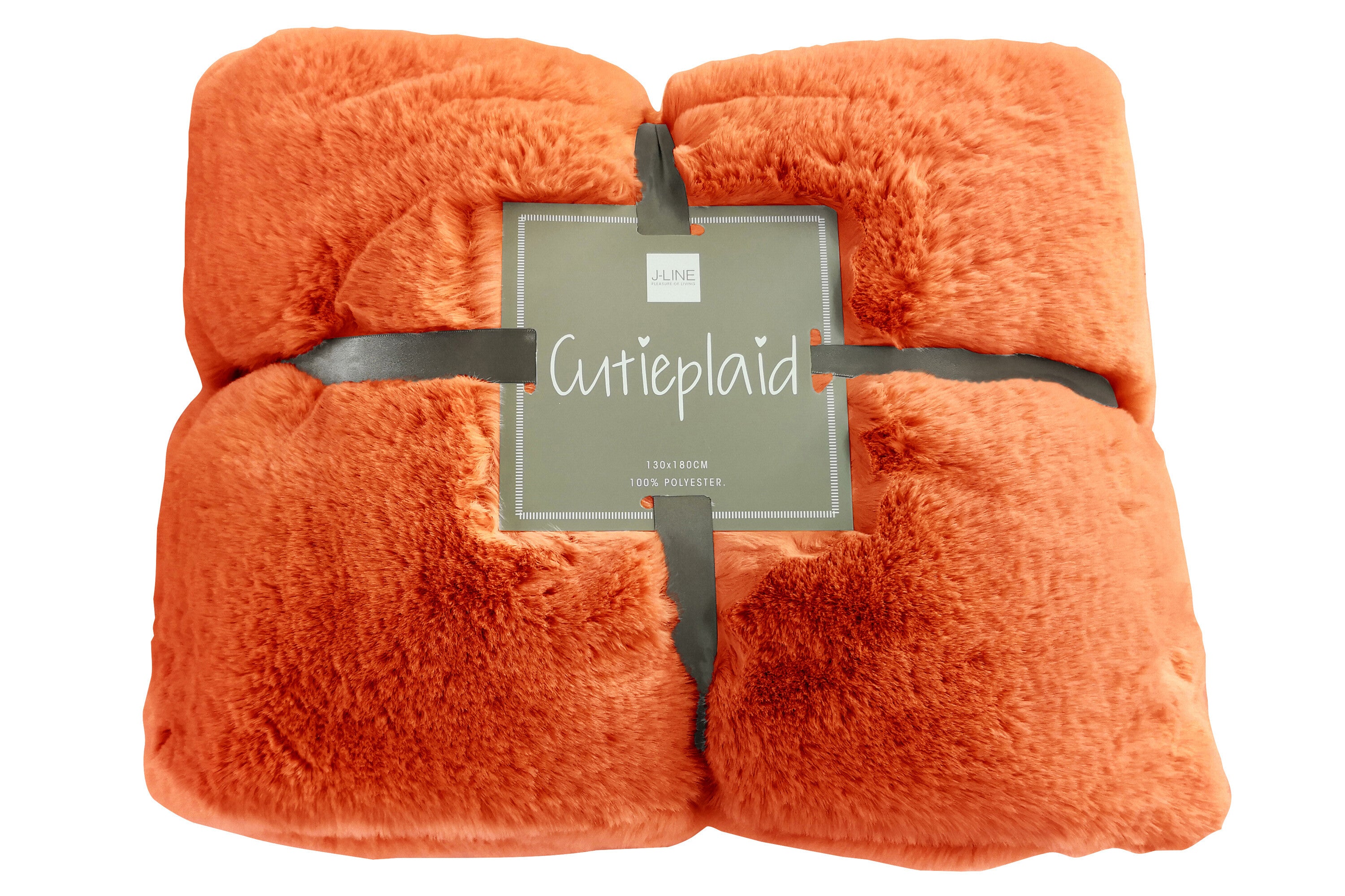 J-Line Plaid Cutie - Fleece Deken – Polyester – 180x130 cm – Oranje