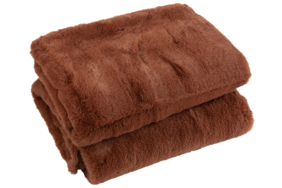 J-Line Plaid Cutie - Polyester – 180x130 cm – Lichtbruin