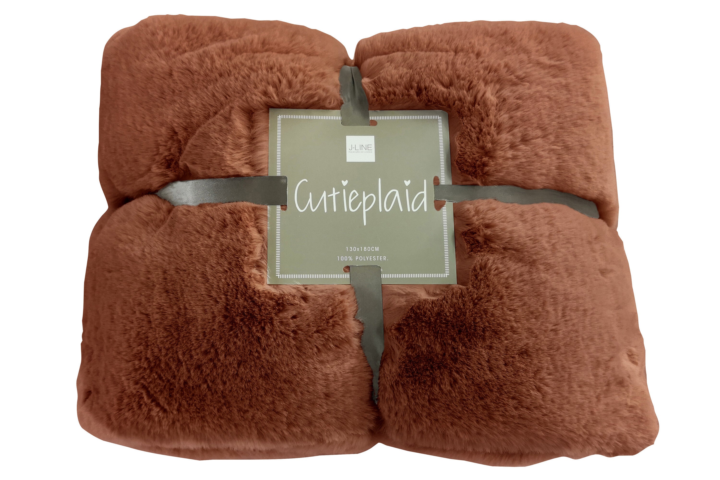 J-Line Plaid Cutie - Polyester – 180x130 cm – Lichtbruin