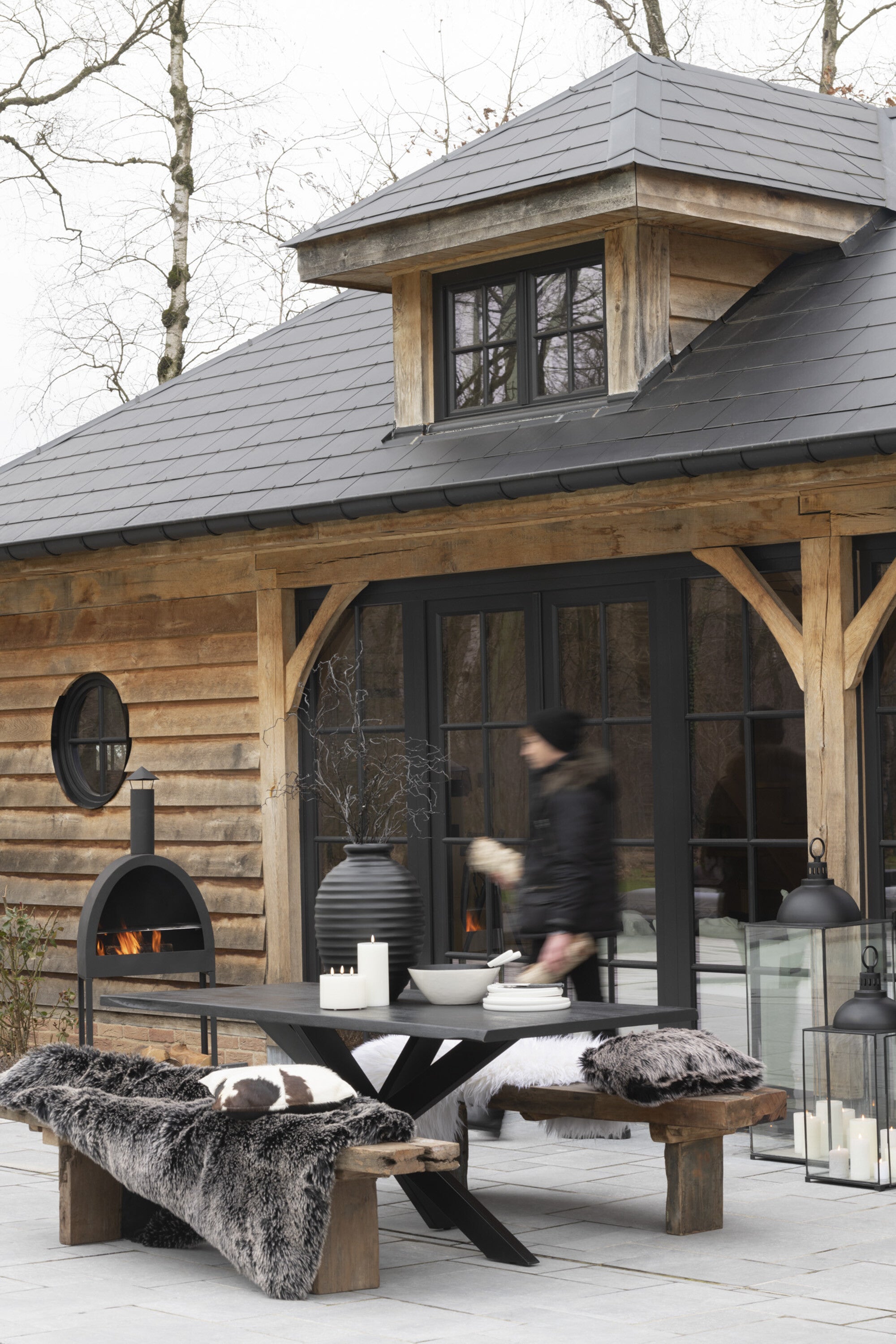 Bank Ruw Gerecycled Hout Bruin