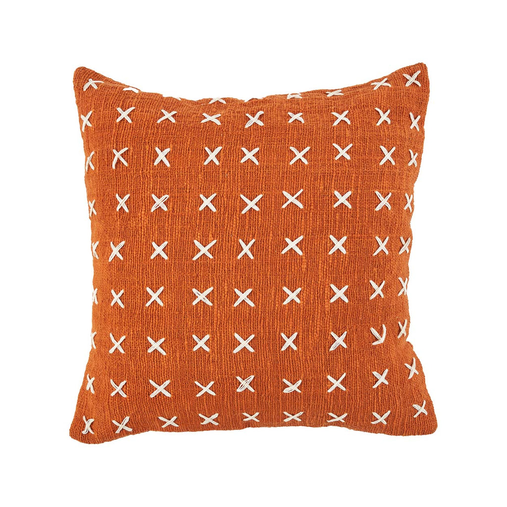 De Zillion Kiss Kussenhoes - Terracotta Wit