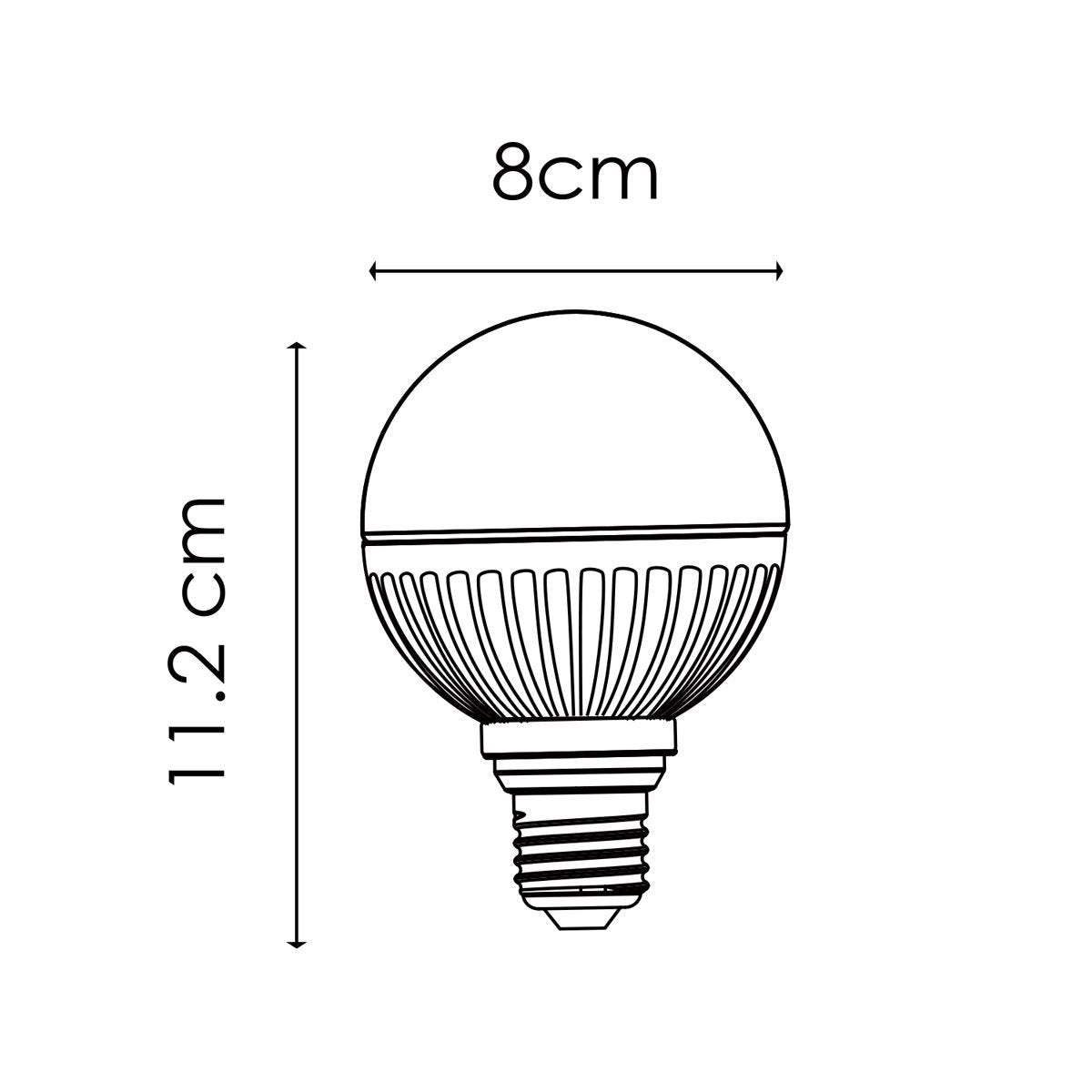 LED Globe G80 E27 8W 650Lm Warm Wit Licht