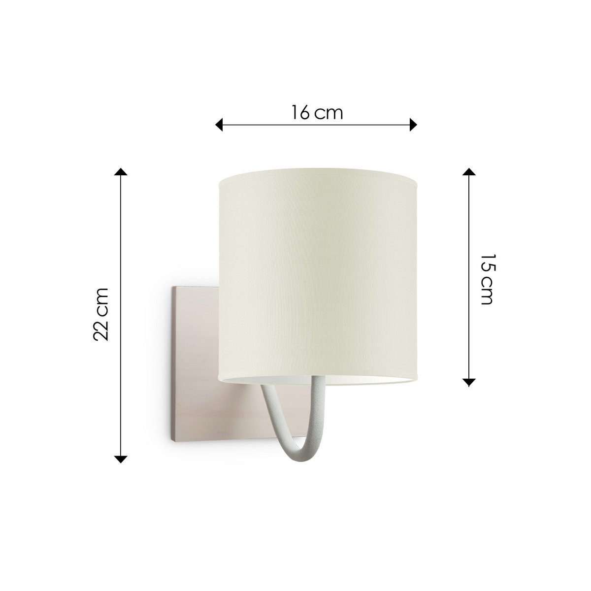 Wandlamp - Beach E27 Lampenkap warm wit 16cm