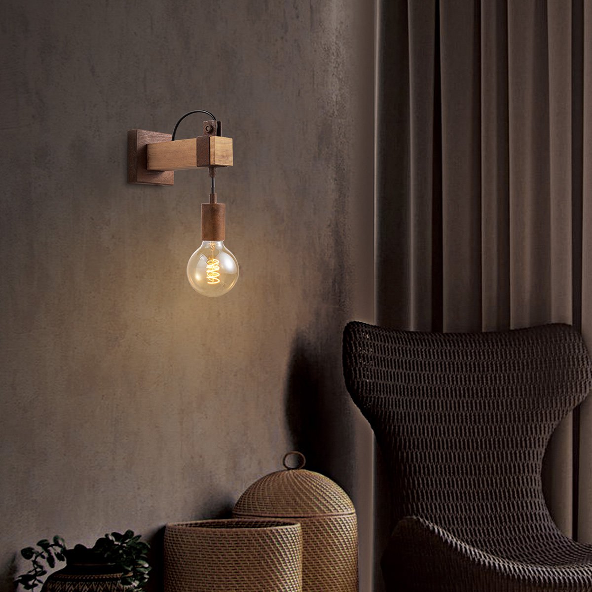 Vintage Wandlamp Denton | 10/20/23cm | Roest E27