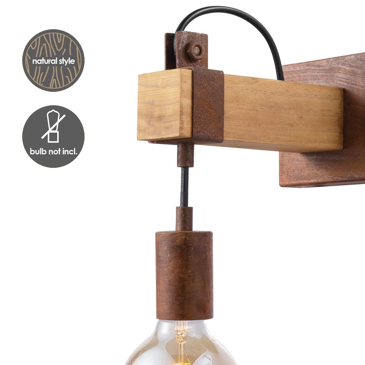 Vintage Wandlamp Denton | 10/20/23cm | Roest E27