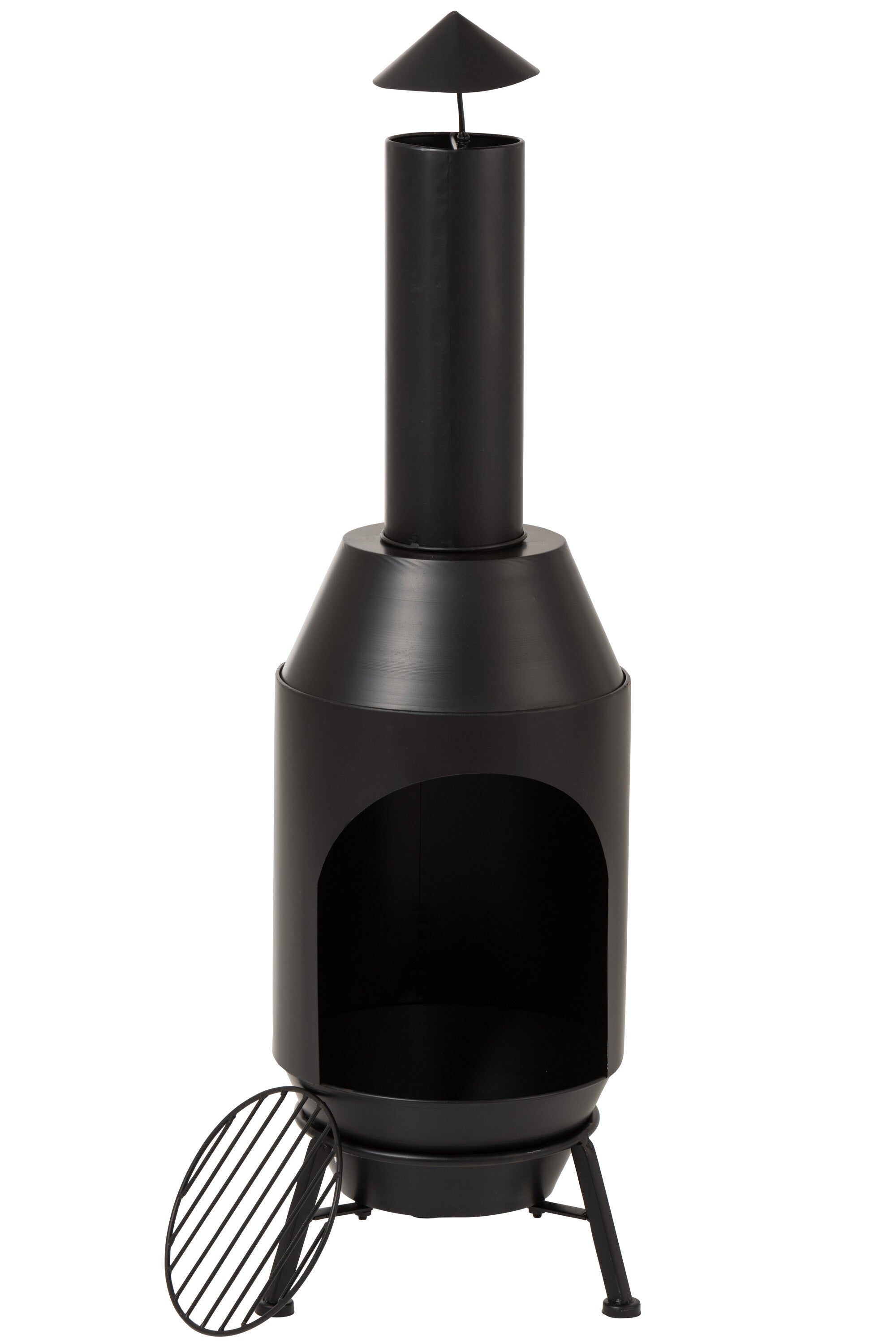 Houtgestookte oven metaal zwart