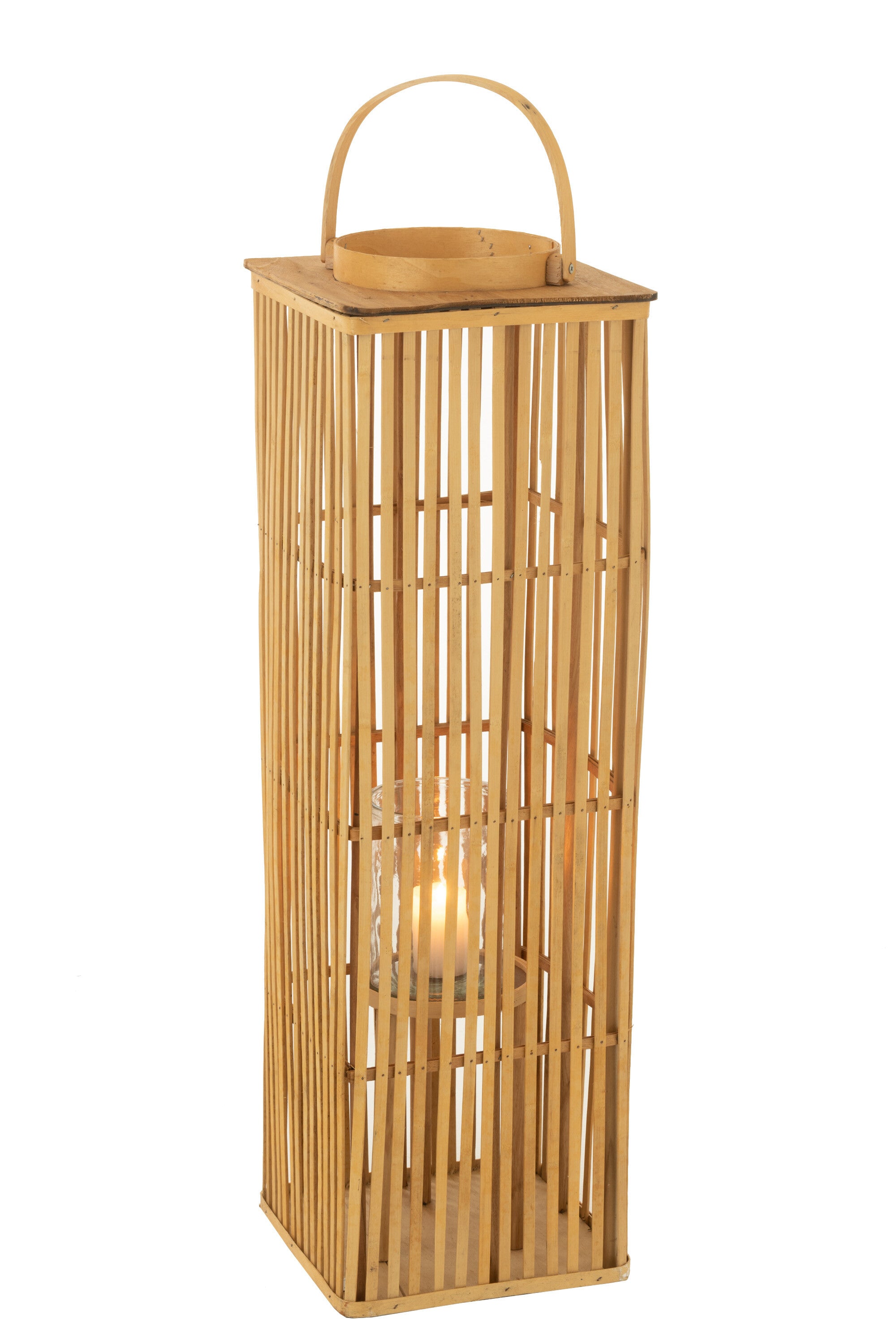J-Line lantaarn Lang - bamboe - naturel