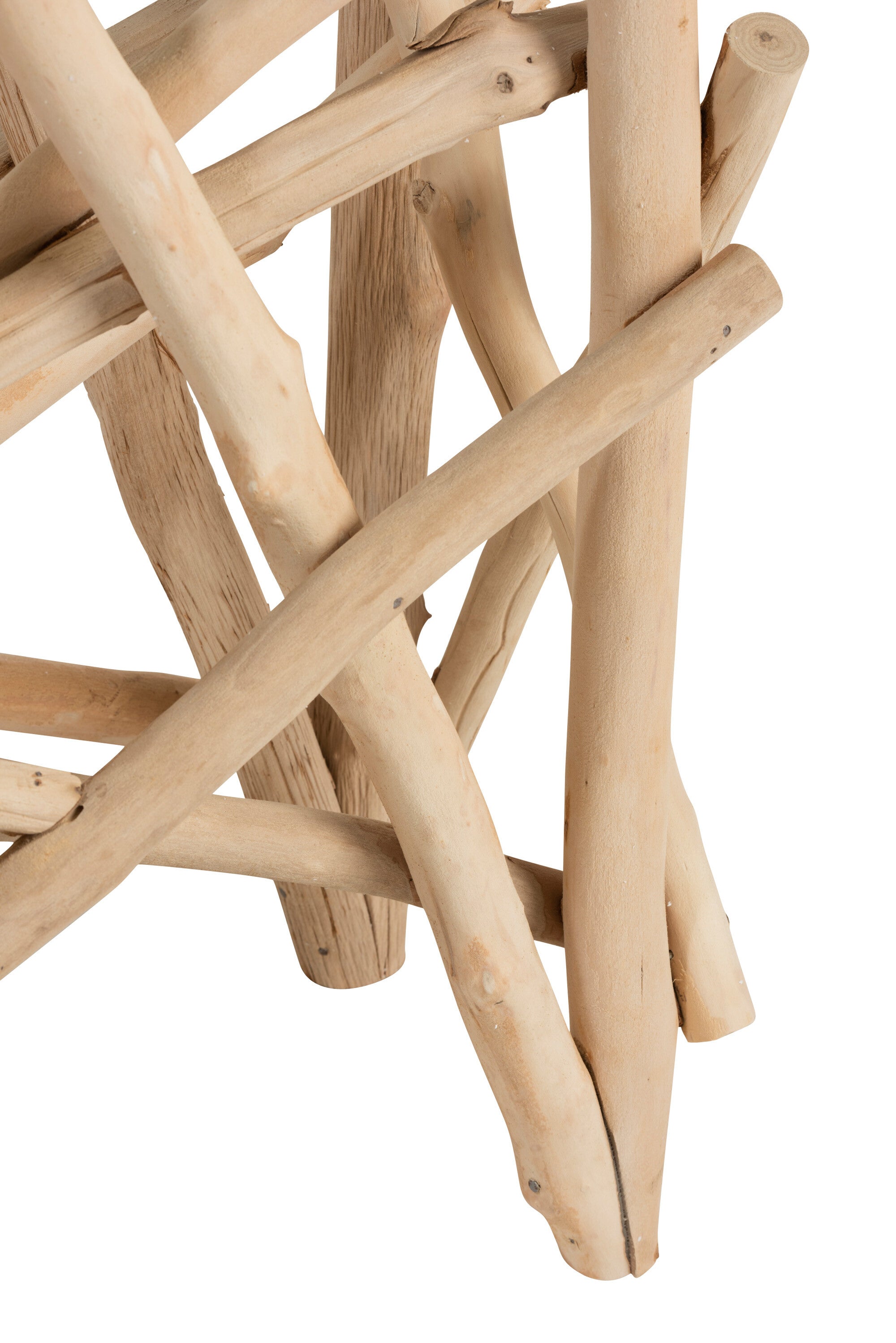 Console Rechthoek Tak Hout/Glas Natuurlijk