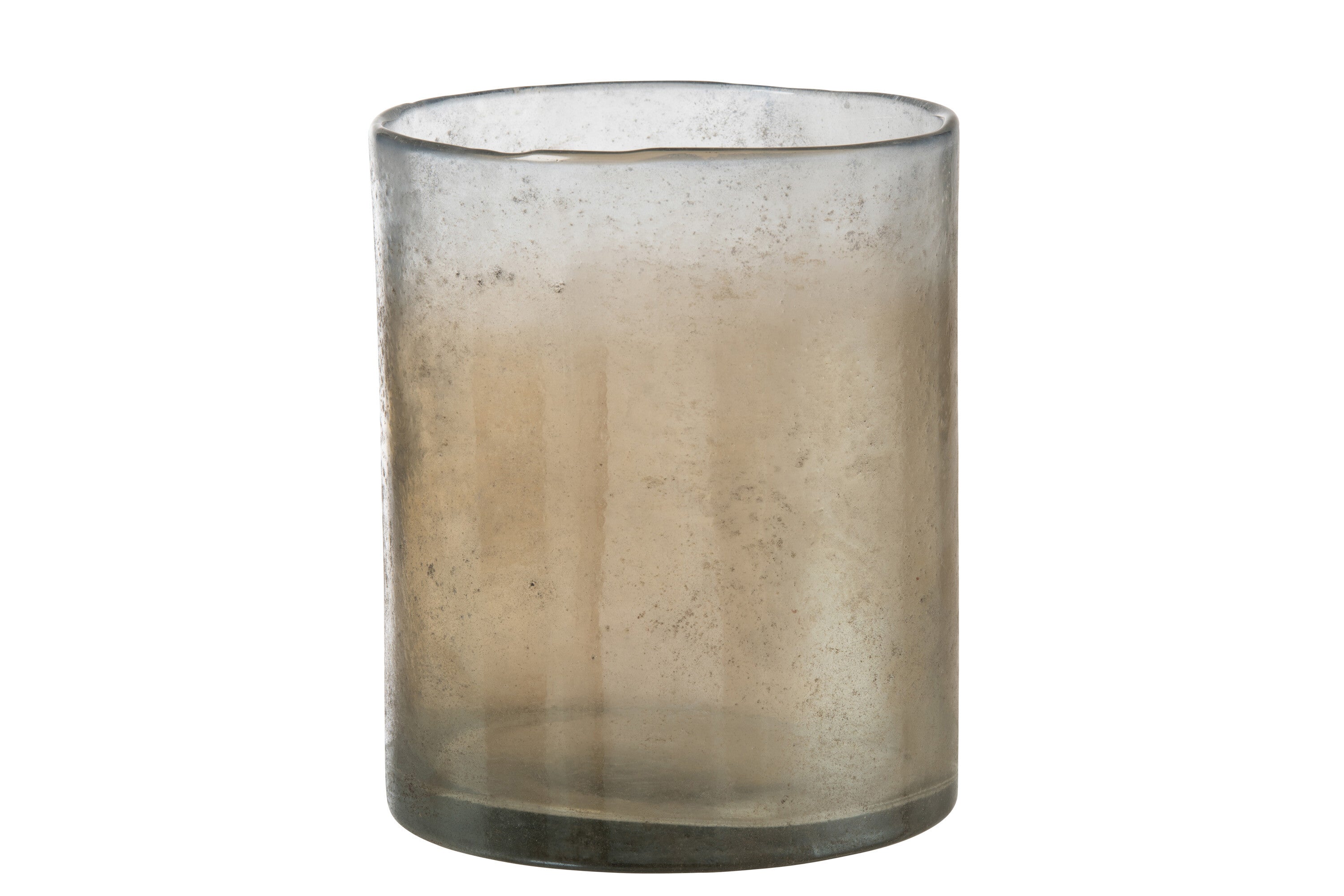 J-Line lantaarn Smokey Cilinder glas beige groot