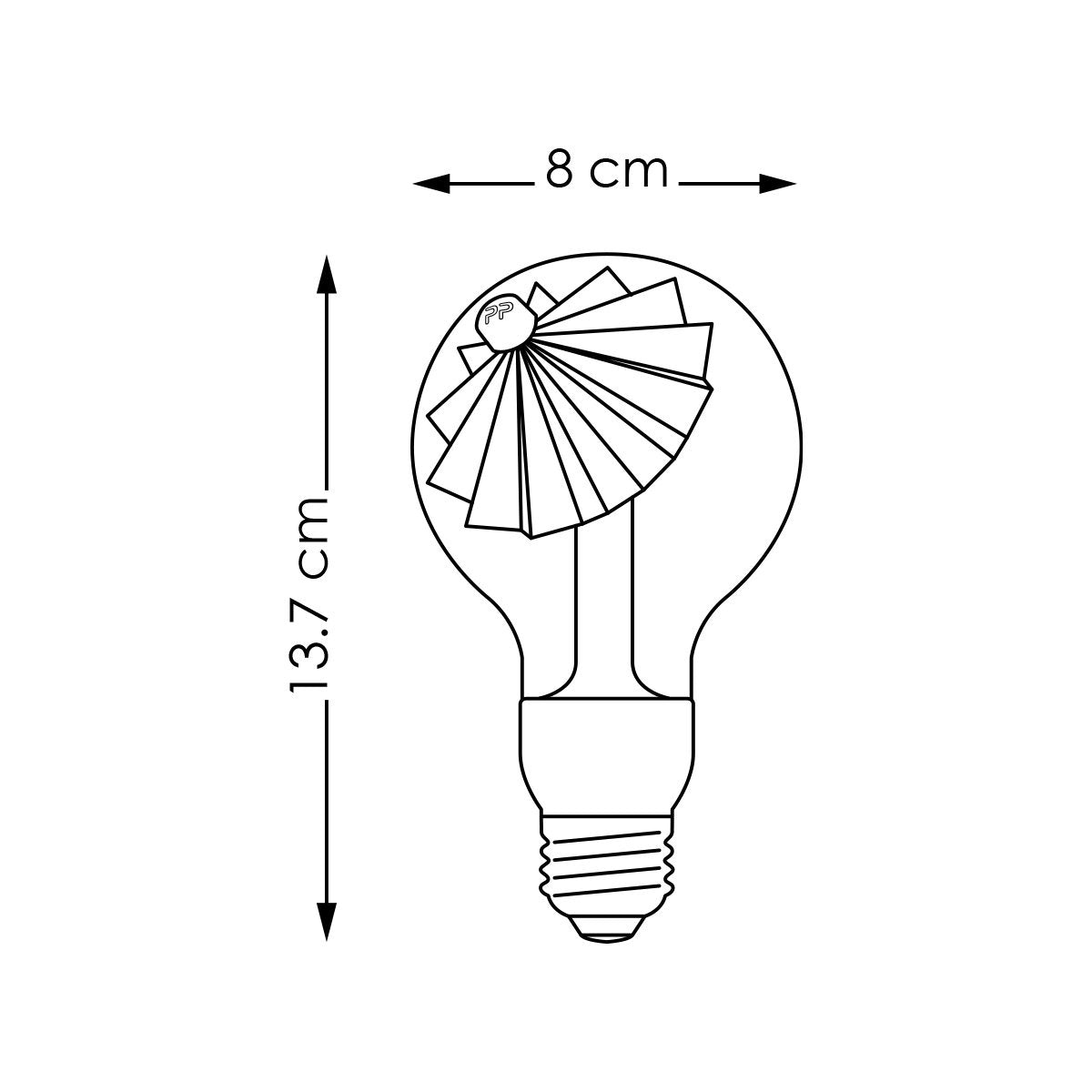 LED lamp Umbrella zwart-goud G80 E27 3W 220Lm 2700K
