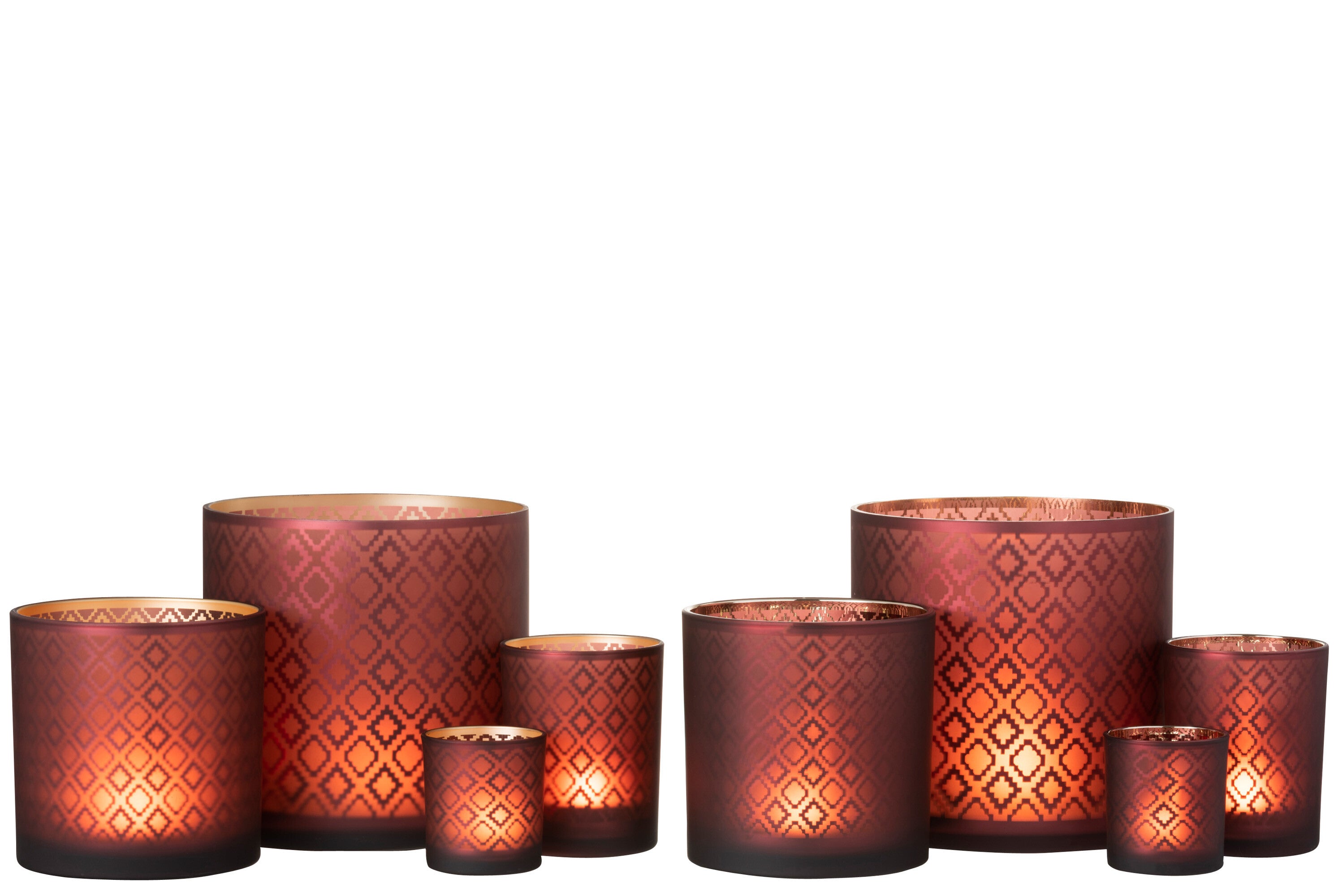 Orkaan Licht Oosters Glas Rood/Goud Groot Assortiment Van 2