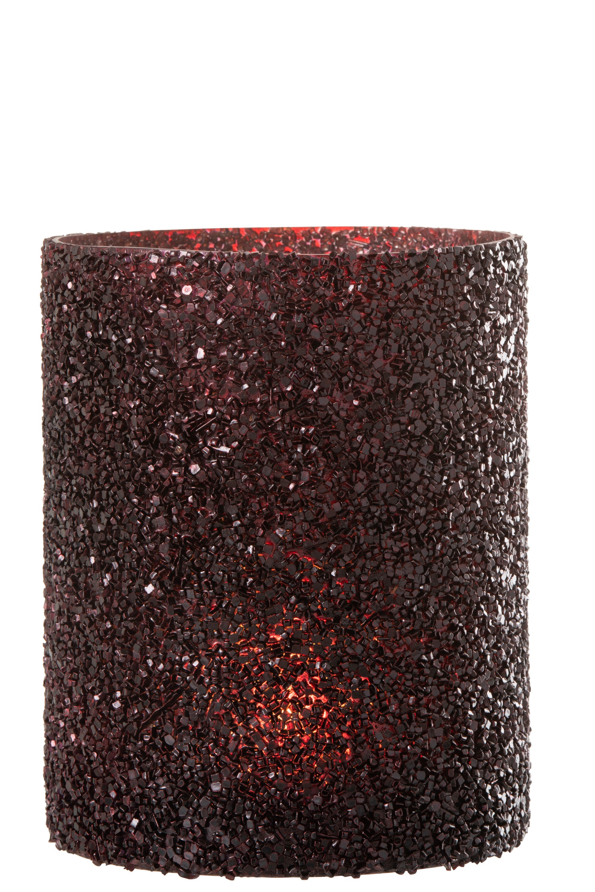 Orkaanlicht Glitterglas Bordeaux Groot