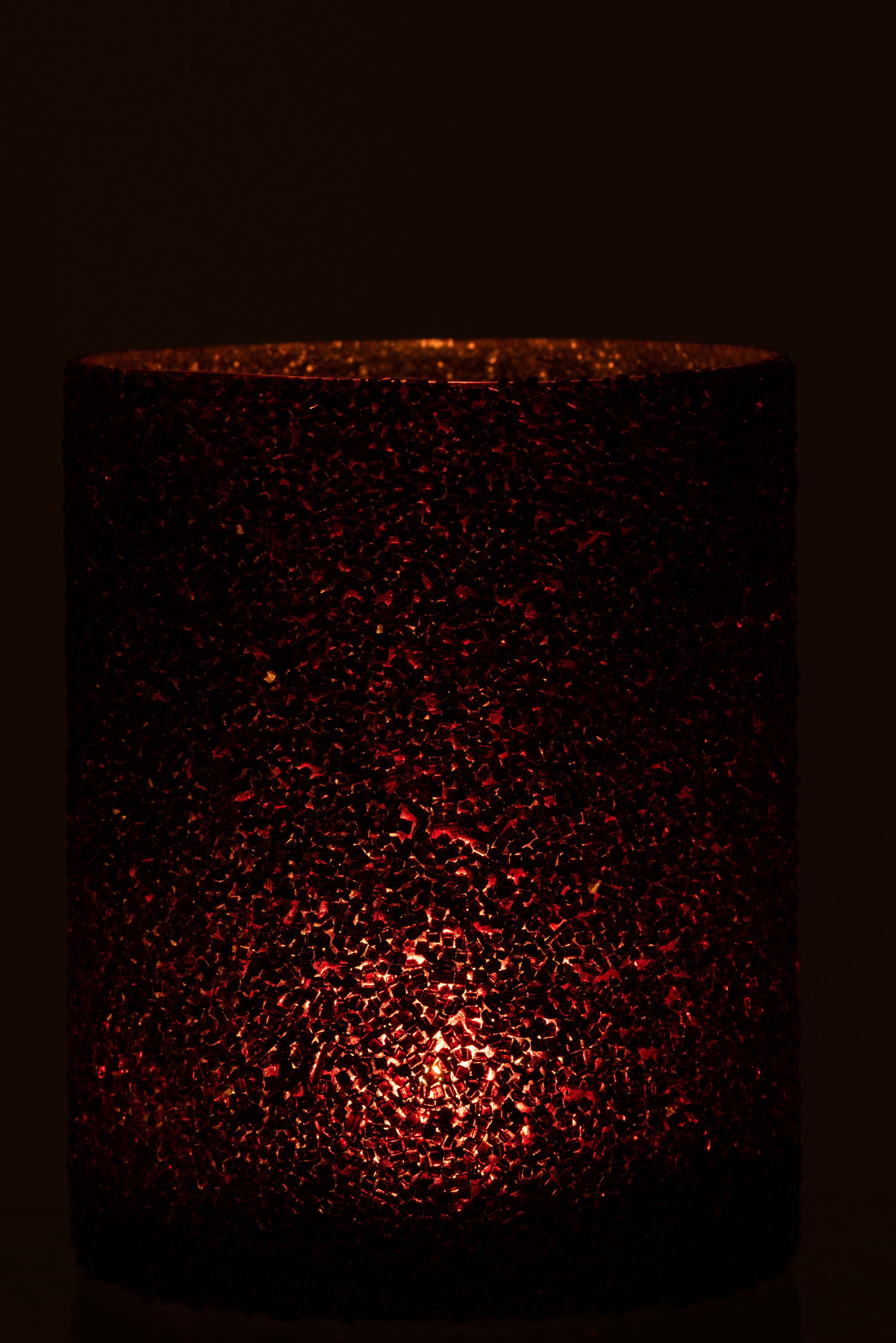 Orkaanlicht Glitterglas Bordeaux Groot