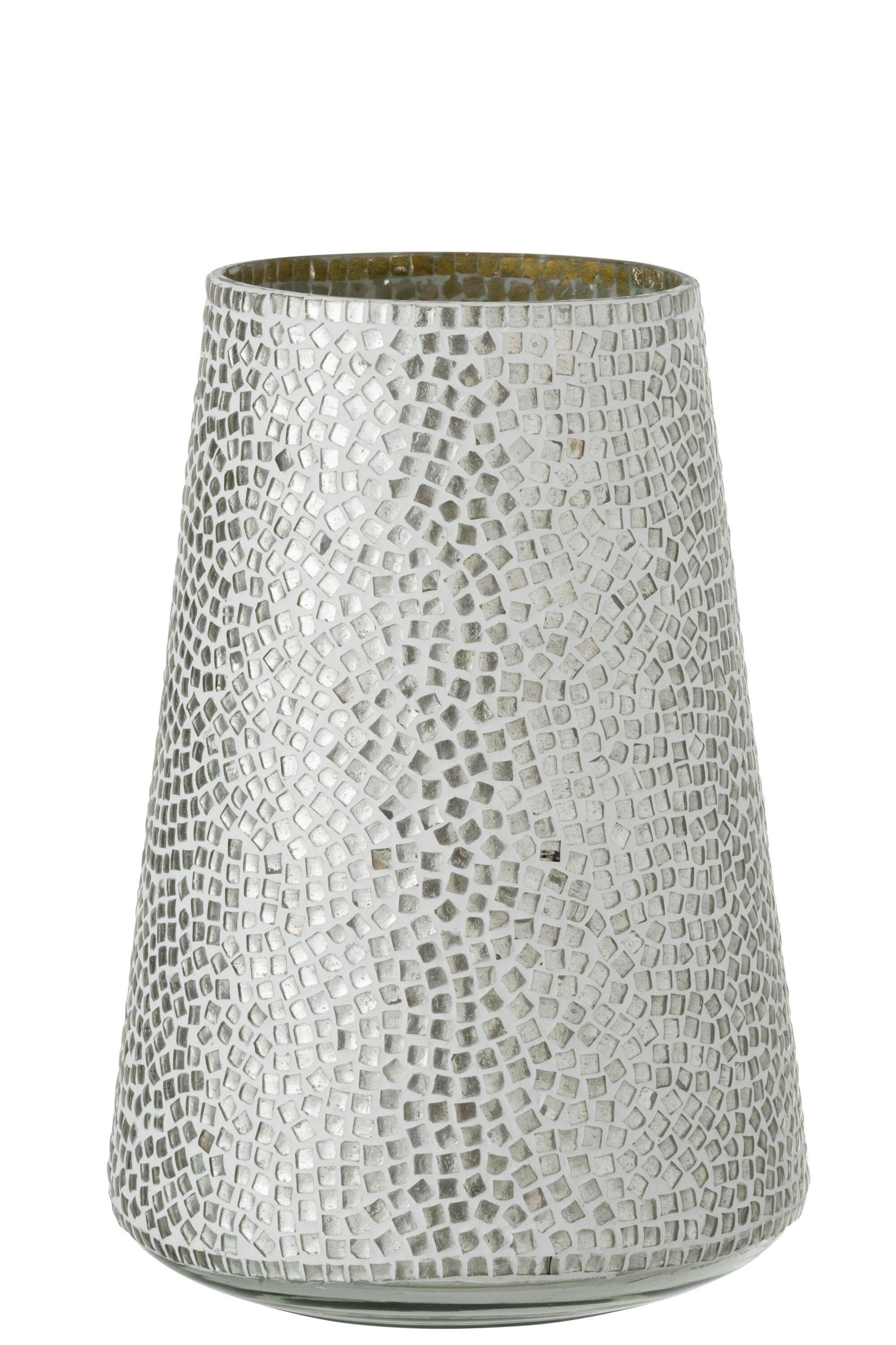 Orkaan Mozaïekglas Wit/Zilver Groot