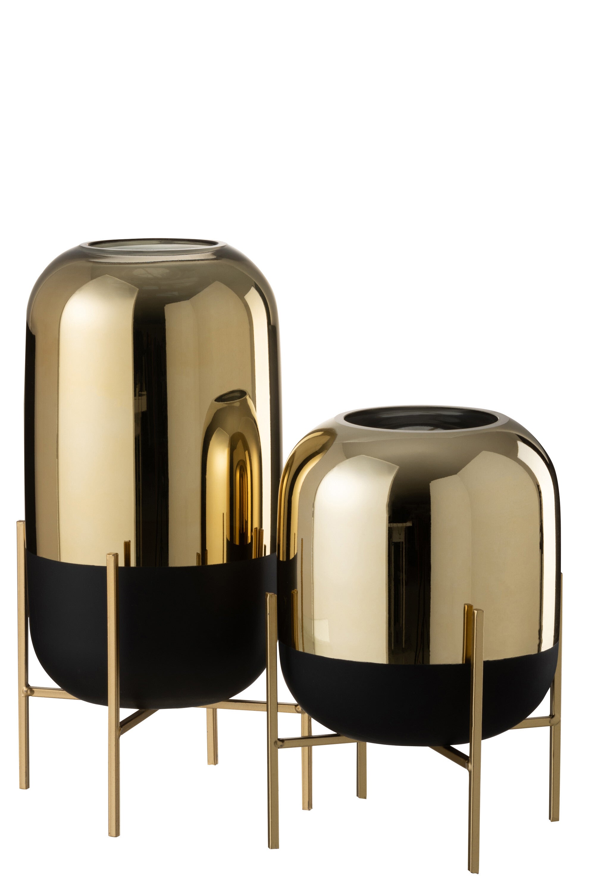 Orkaan Te Voet Glas Zwart/Goud Groot