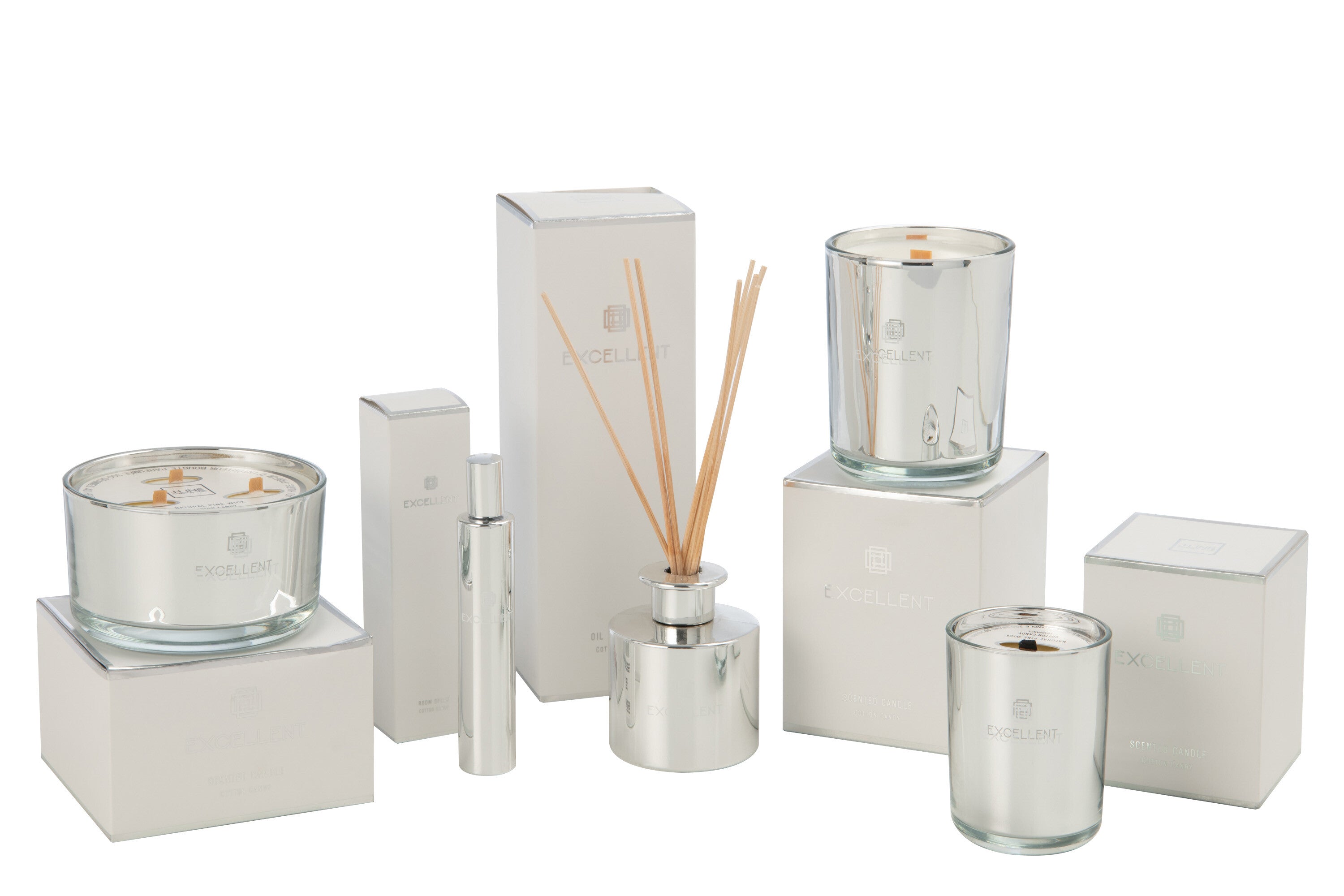 J-Line huisparfum Excellent - Cotton Candy - zilver