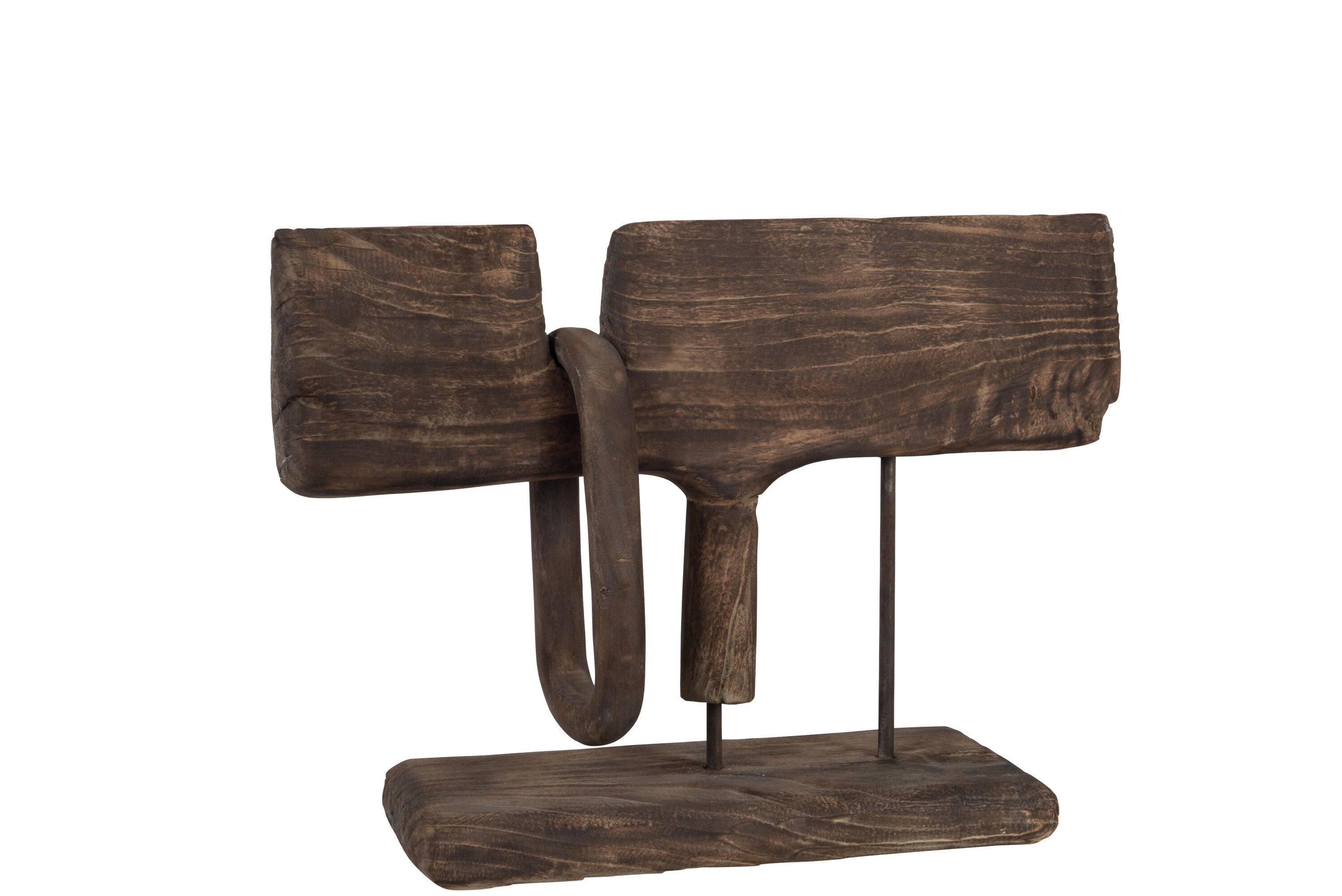 Decoratie Op Voet Lang+Ring Wilgenhout Bruin