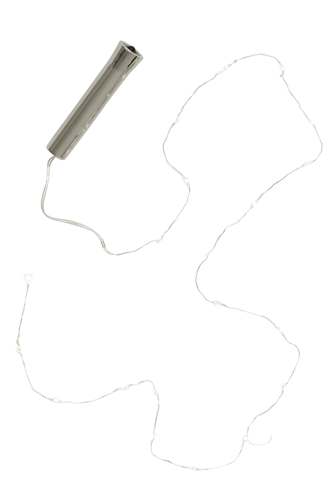 Flesverlichting 20 leds 1M Warm Wit 1Xaa-batterij Zilver