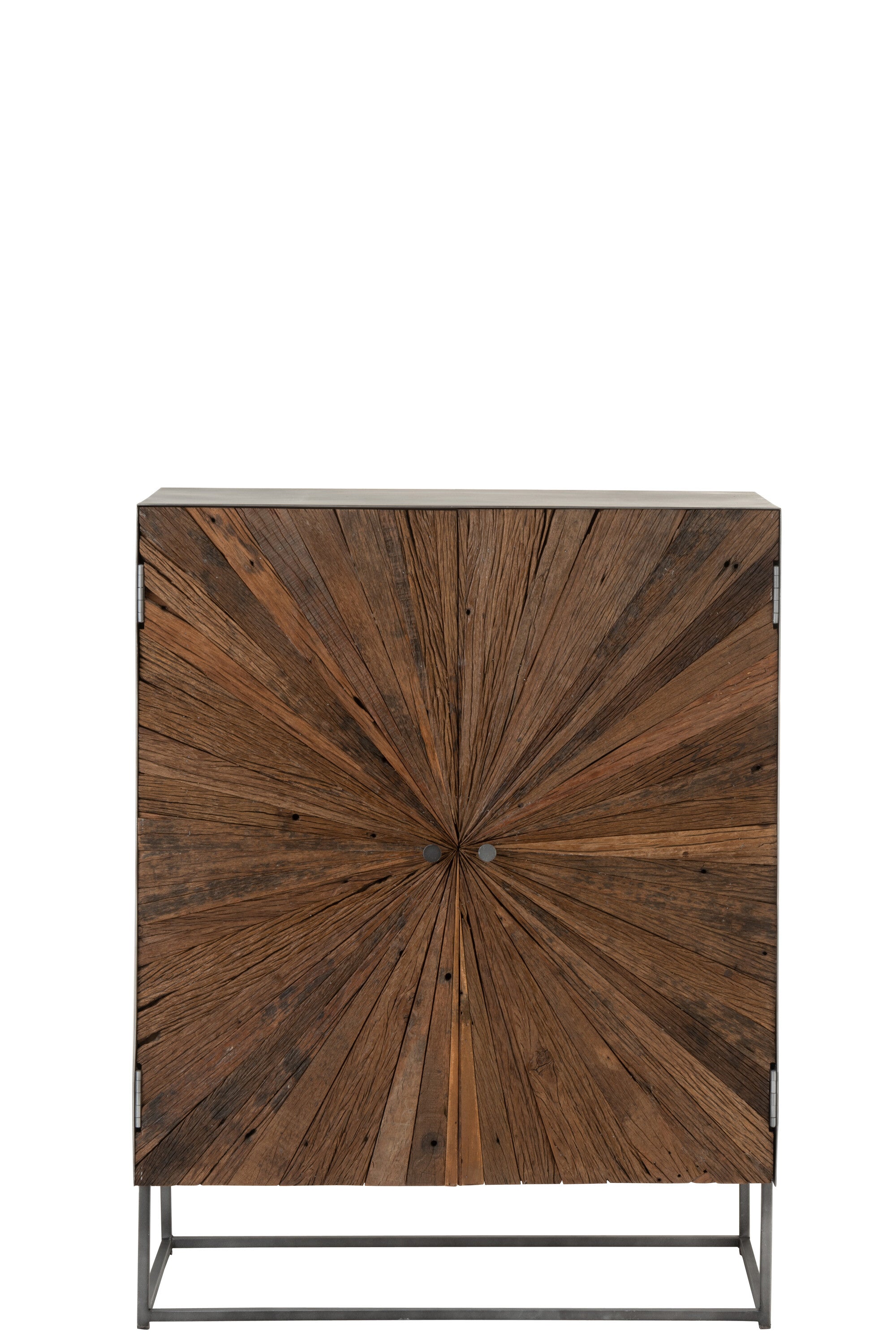 Kast Shanil 2 Deuren Hout/IJzer Natuur/Grijs