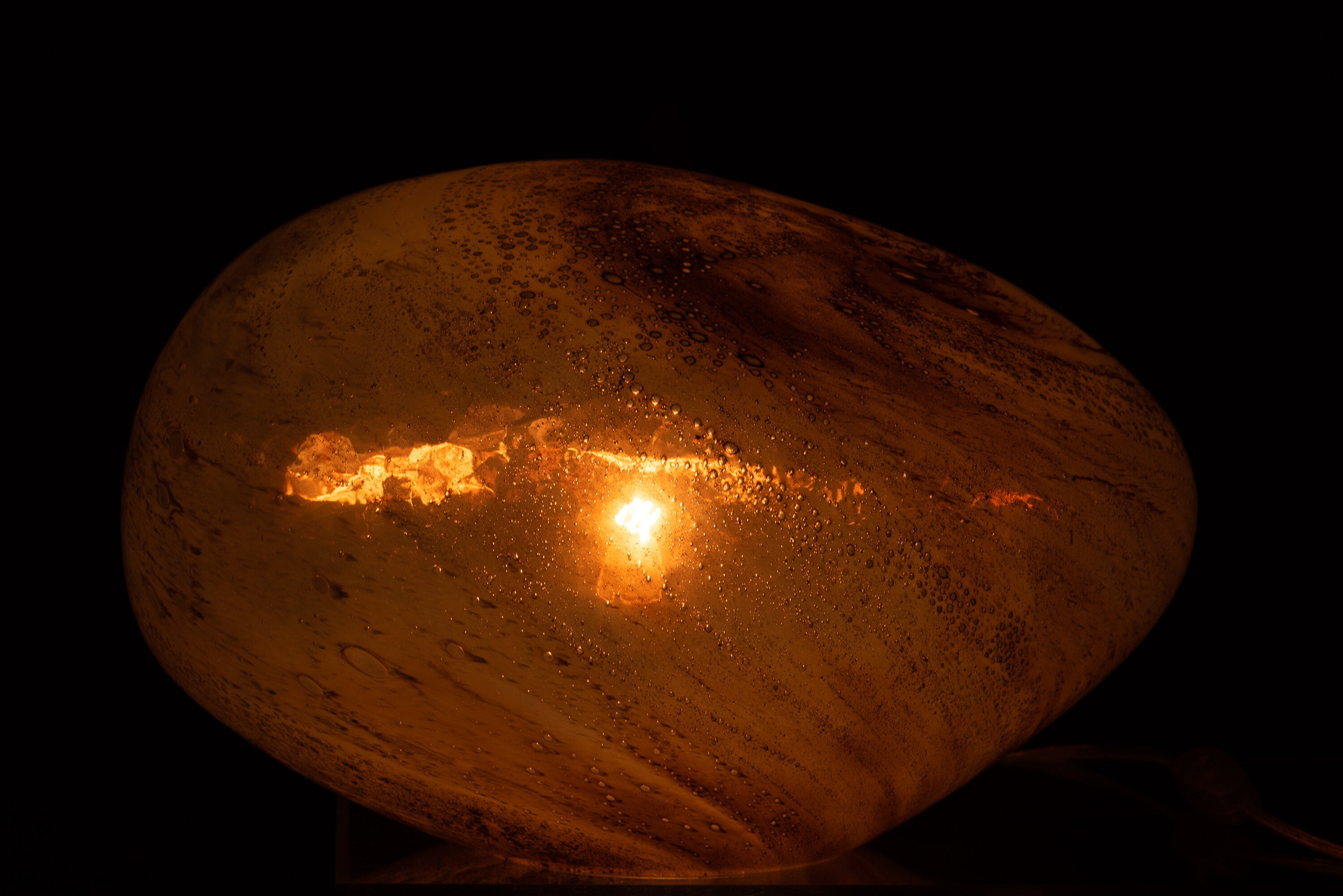 J-Line Lamp Dany Ovaal Glas Bruin