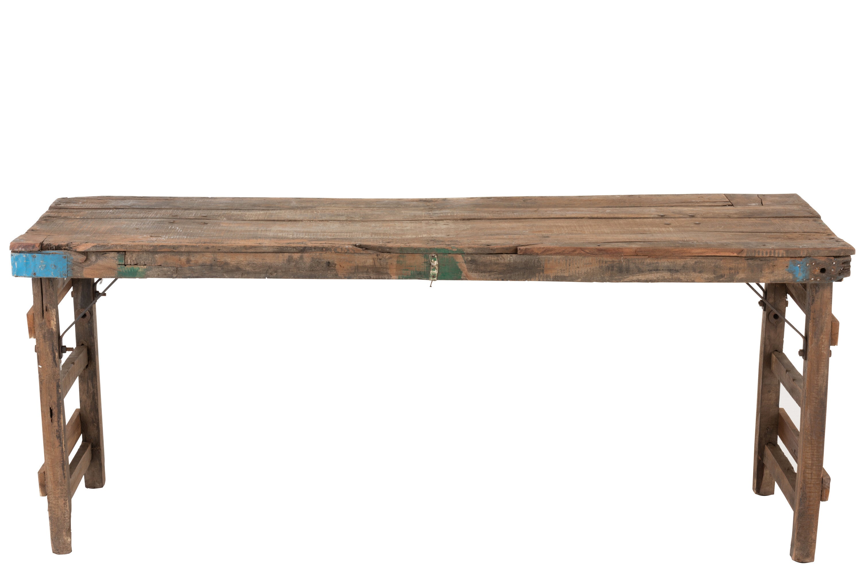 Console van verouderd gerecycled hout bruin