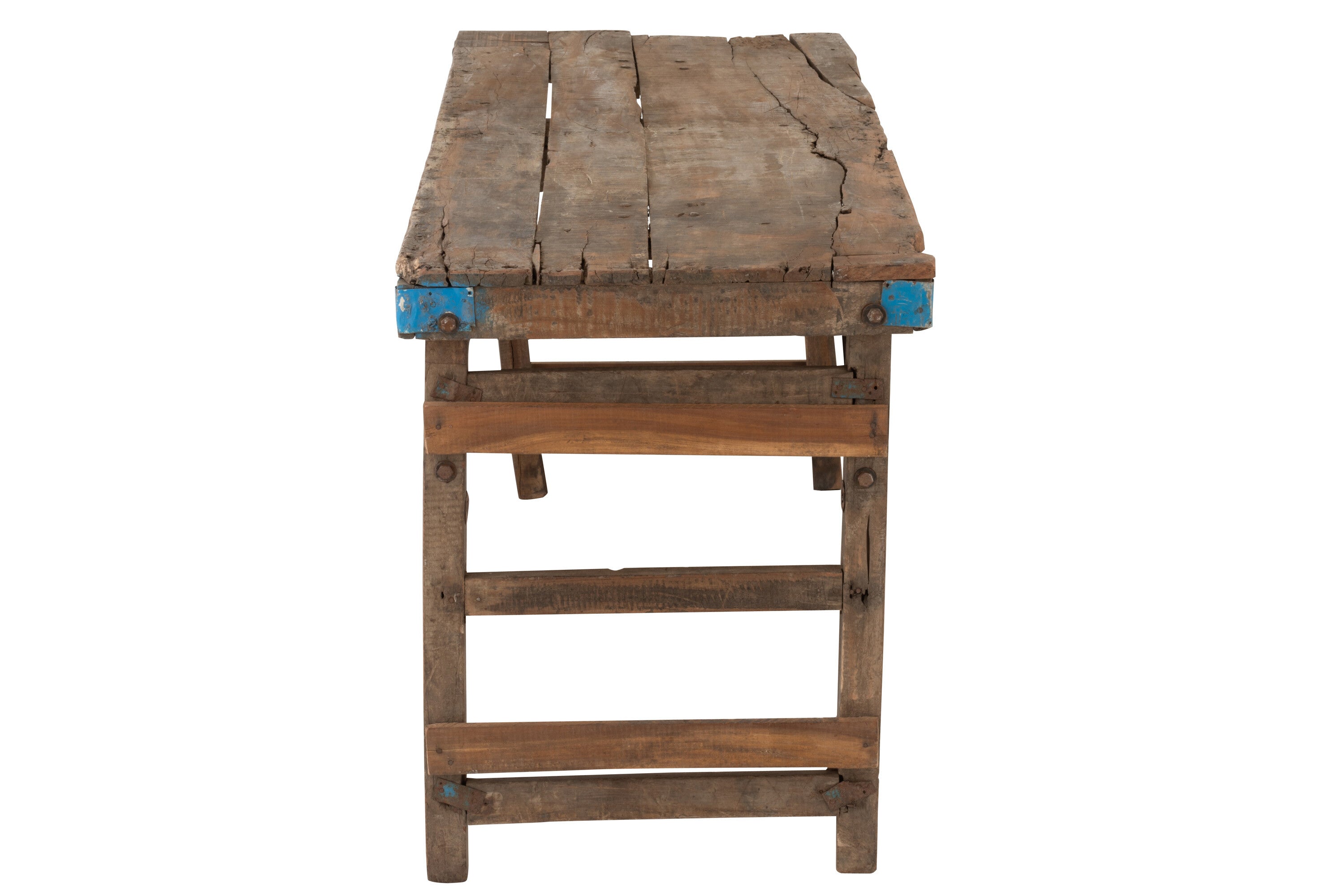 Console van verouderd gerecycled hout bruin
