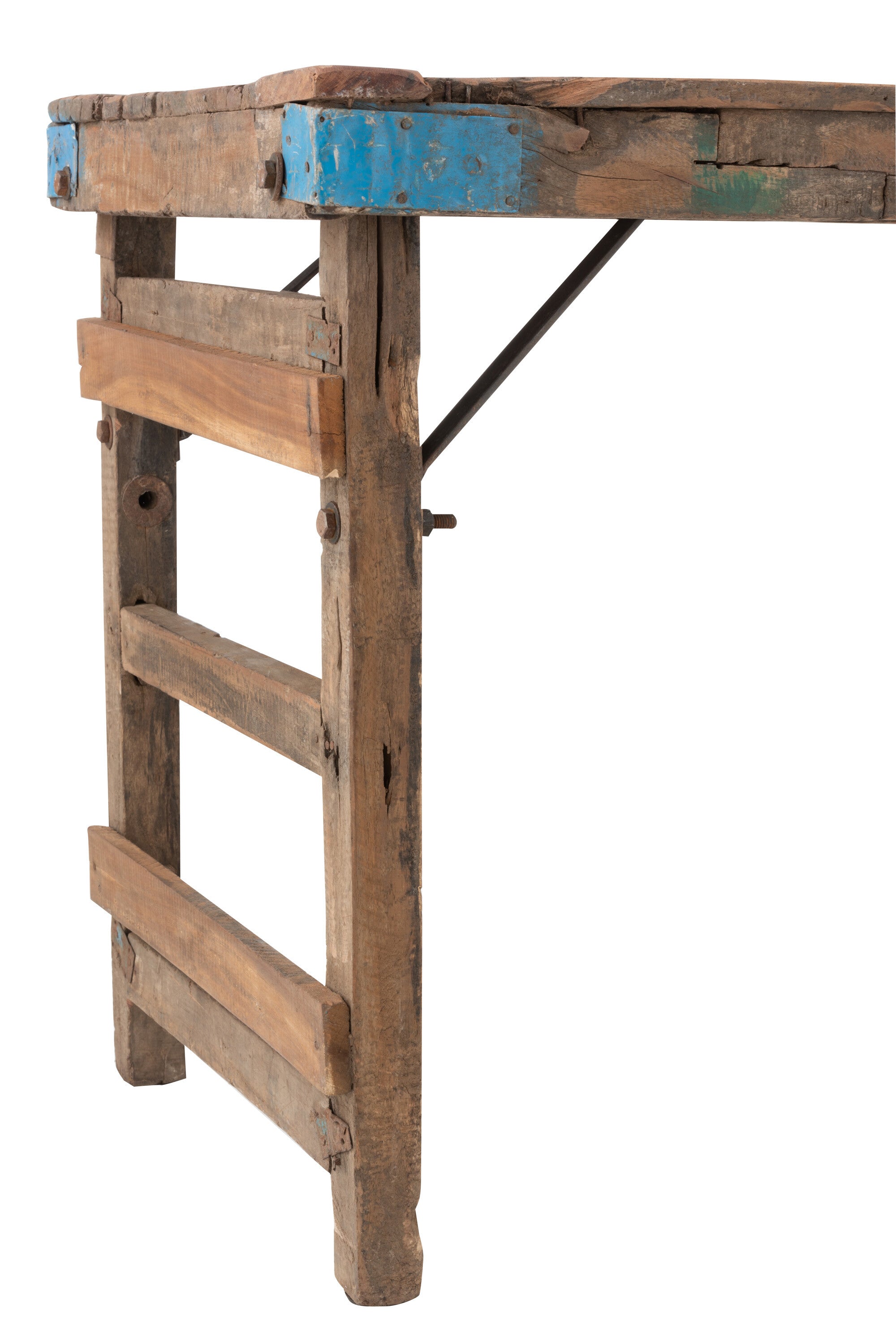 Console van verouderd gerecycled hout bruin