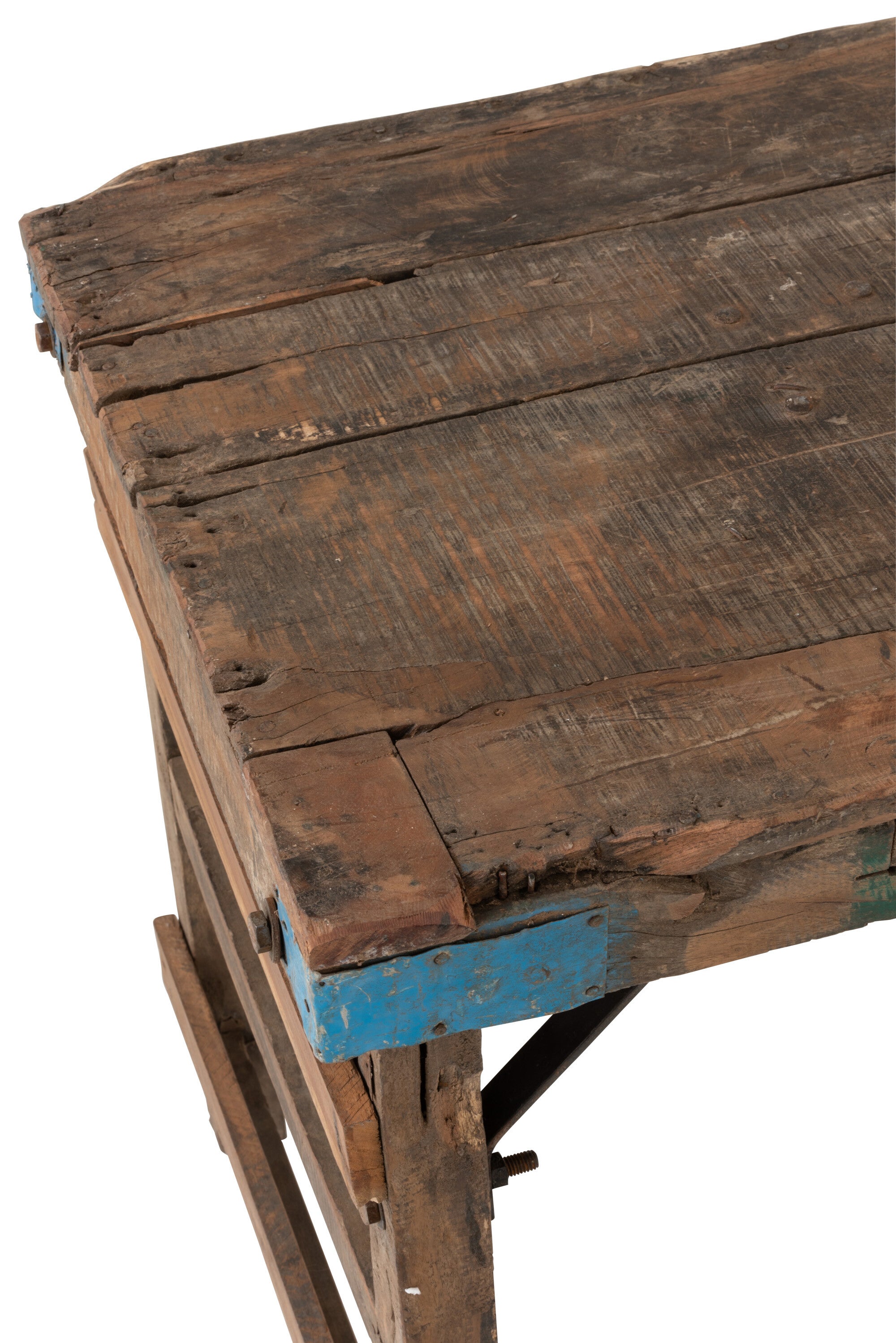 Console van verouderd gerecycled hout bruin