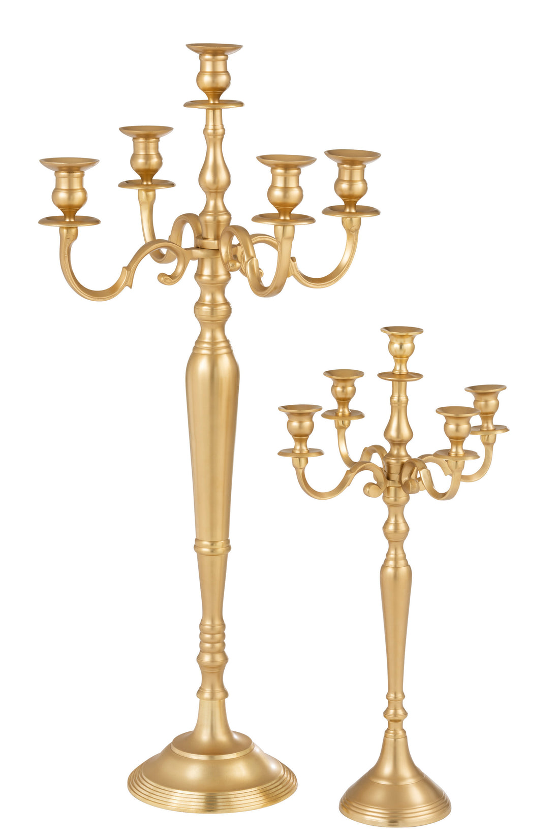 J-Line Kandelaar 5 Armen Aluminium Mat Goud Large