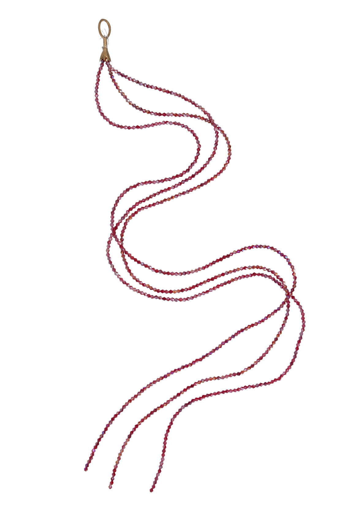 J-Line Bundel Strass Parel Plastiek Rood Large