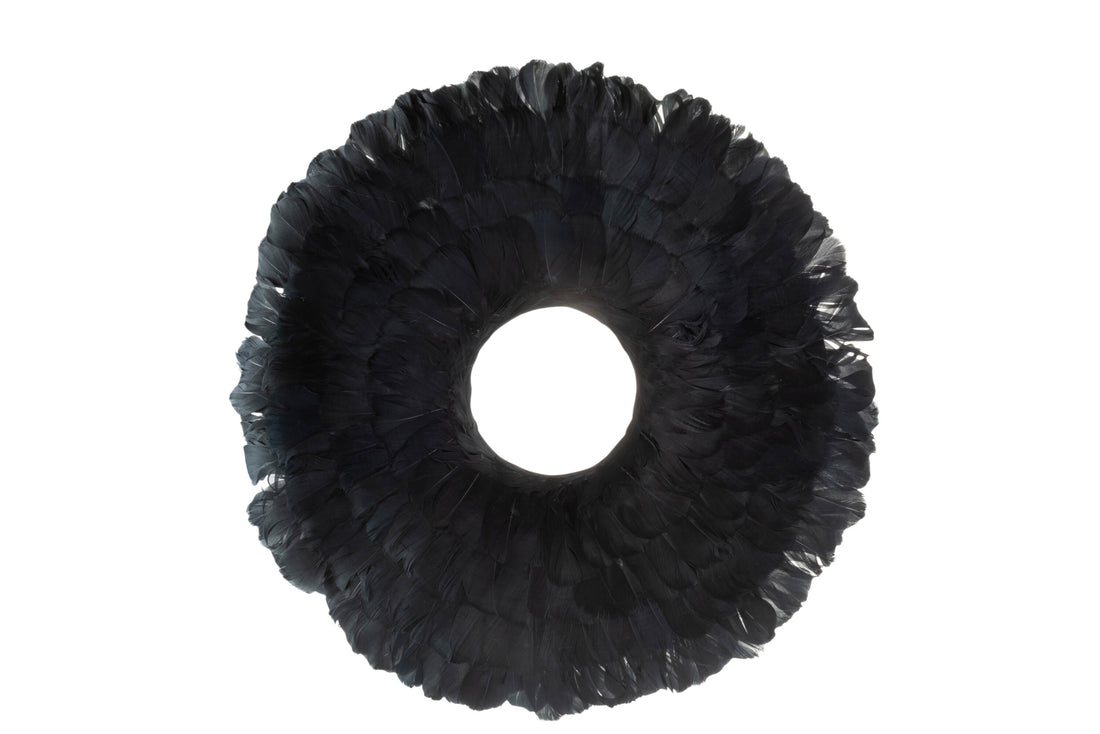 Krans Deco Veren Zwart