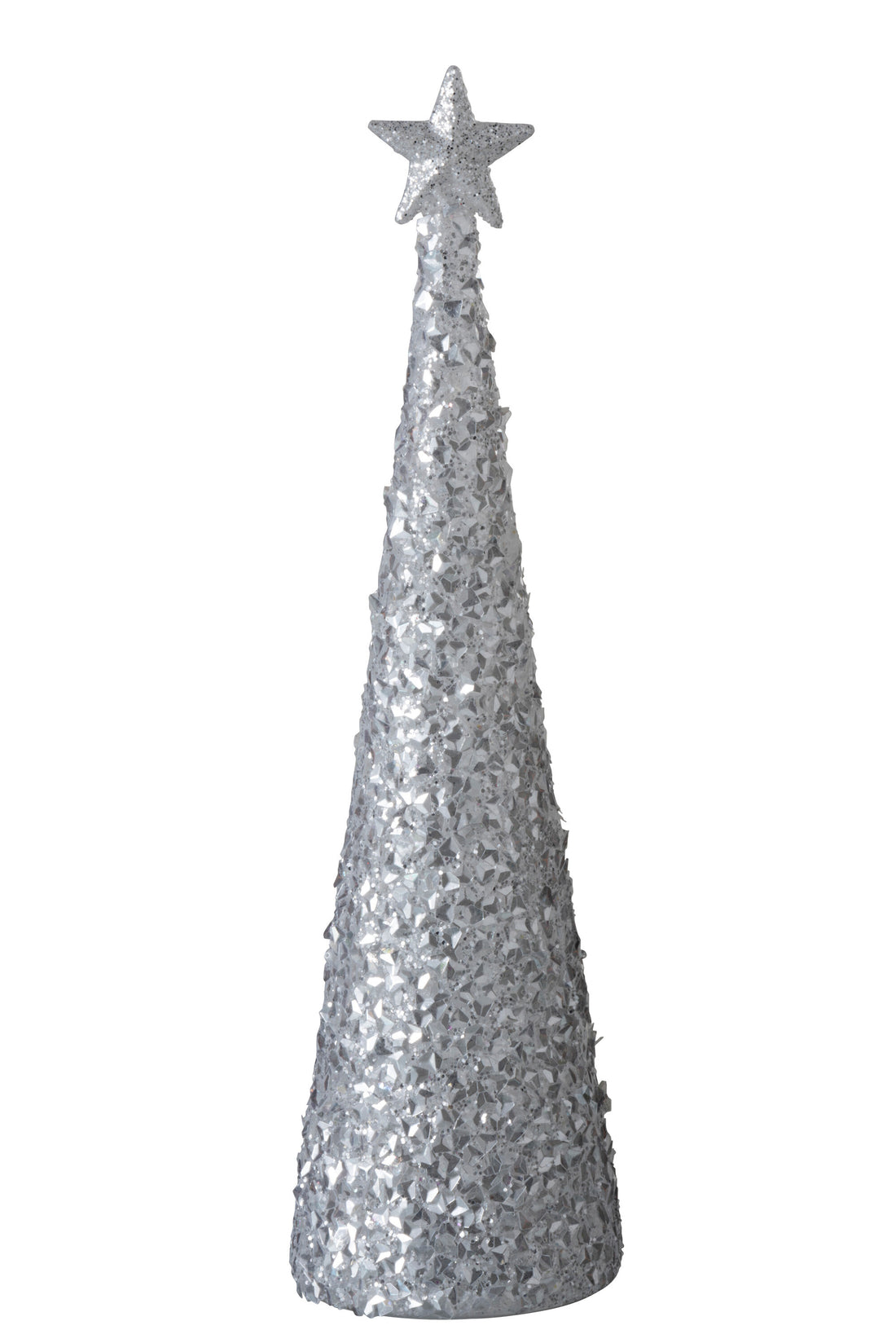 Kegel+Ster+Led Suikerglas Wit Groot