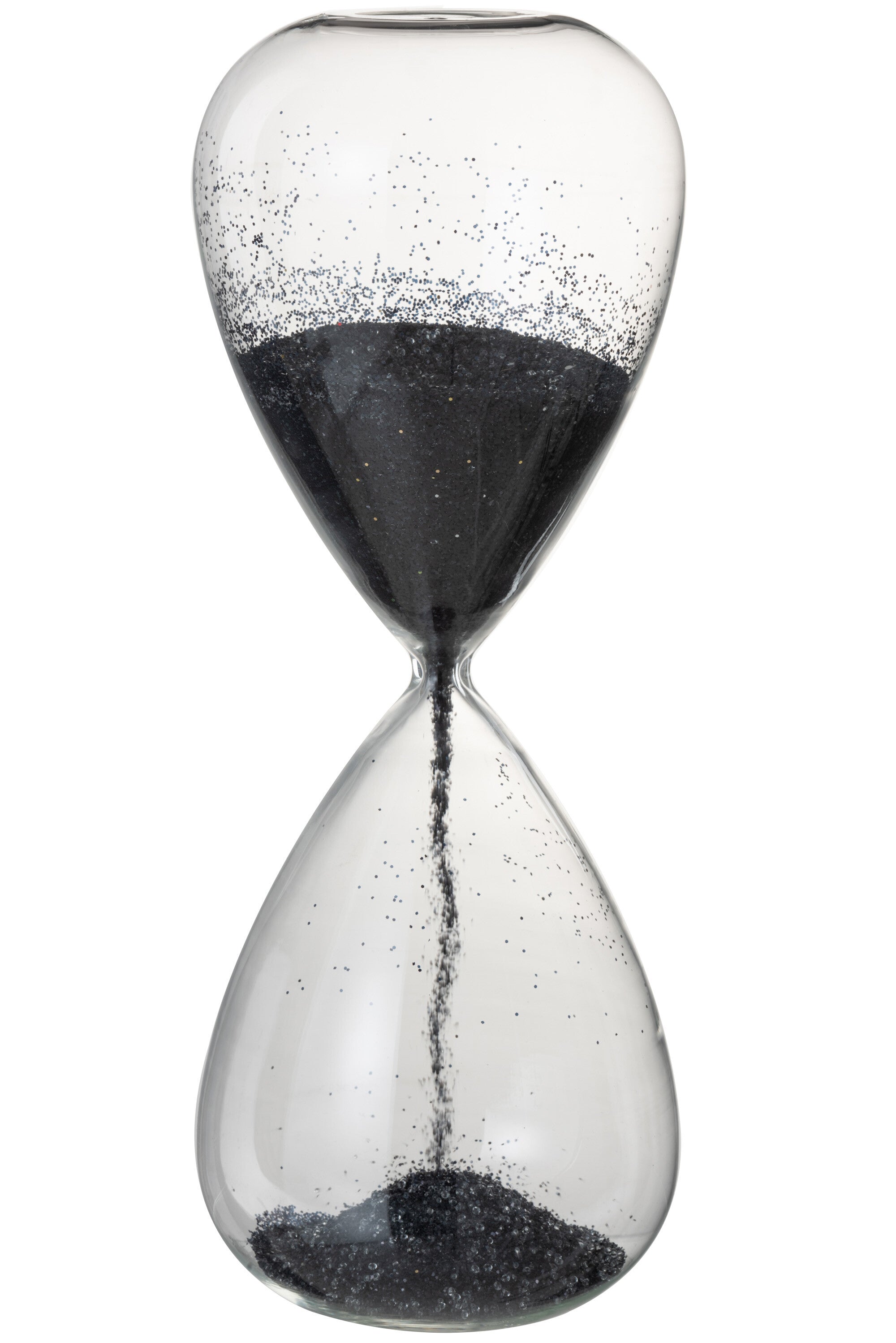 Zandloper Parels Glas Zwart Extra Groot