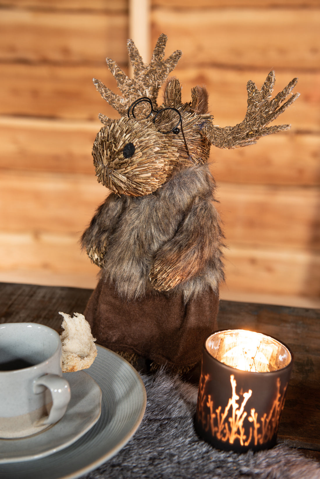 Elk Staande Stro Bruin Klein Assortiment Van 2