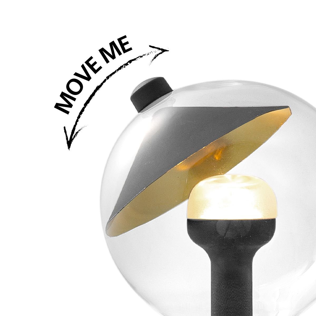 LED lamp Cone zwart-goud G80 E27 3W 220Lm 2700K